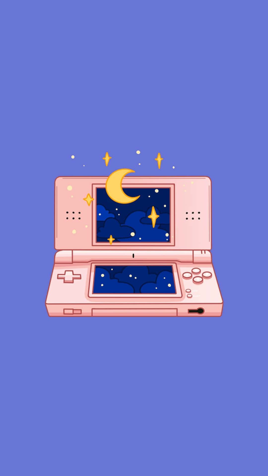 Nintendo DS, Mond, Sterne, Rosa, Lila, Full HD, Sperrbildschirm fürs iPhone