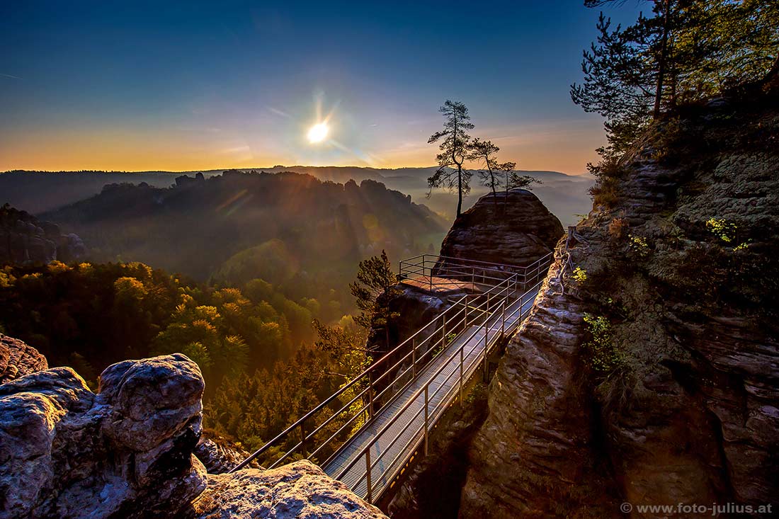 Basteibrücke, Sächsische Schweiz, Sonnenaufgang, Felsen, Gegenlicht, Hintergrundbild