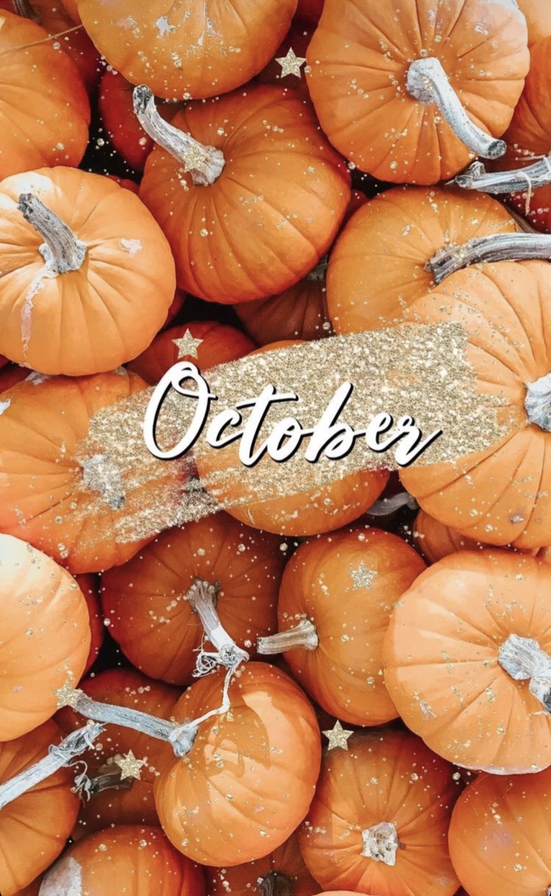 October, Kürbisse, Schriftzug, Orange, Full HD, Sperrbildschirm fürs iPhone