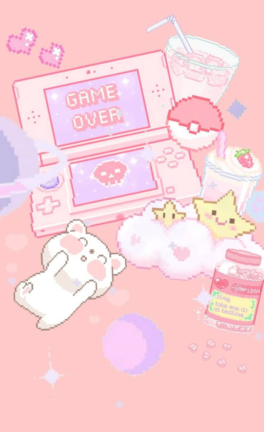 Pokéball, Pokémon, Nintendo DS, Kawaii, Pastellrosa, HD, Hintergrundbild fürs Handy
