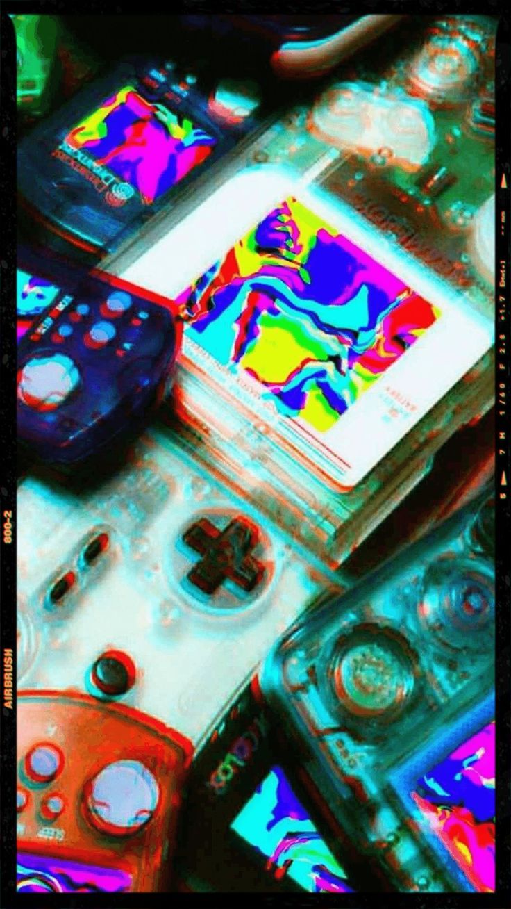 Spielkonsolen, Glitch-Effekt, Bunt, Psychedelisch, Retro, HD, iPhone-Hintergrundbild
