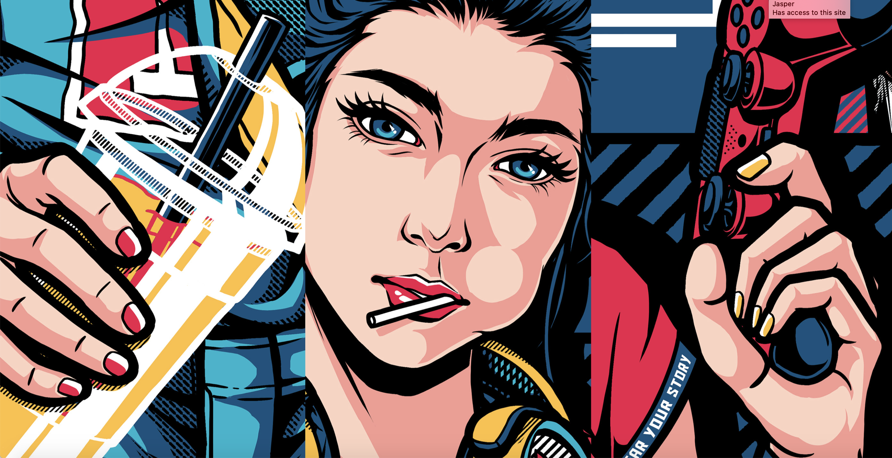 Pop-Art, Frau, Lutscher, Controller, Comic-Stil, 2K, Hintergrund für den Desktop