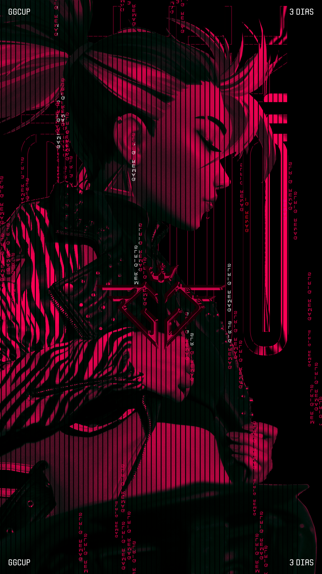 Anime-Figur, Rot-Schwarz, Illustration, Dunkel, Full HD, Sperrbildschirm fürs iPhone