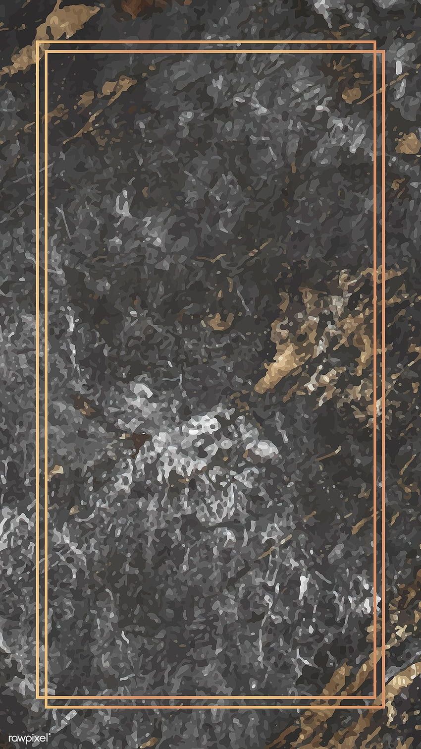 Dunkler Marmor, Goldrahmen, Goldadern, Luxus, Grau, Hochformat, Hintergrundbild fürs Smartphone