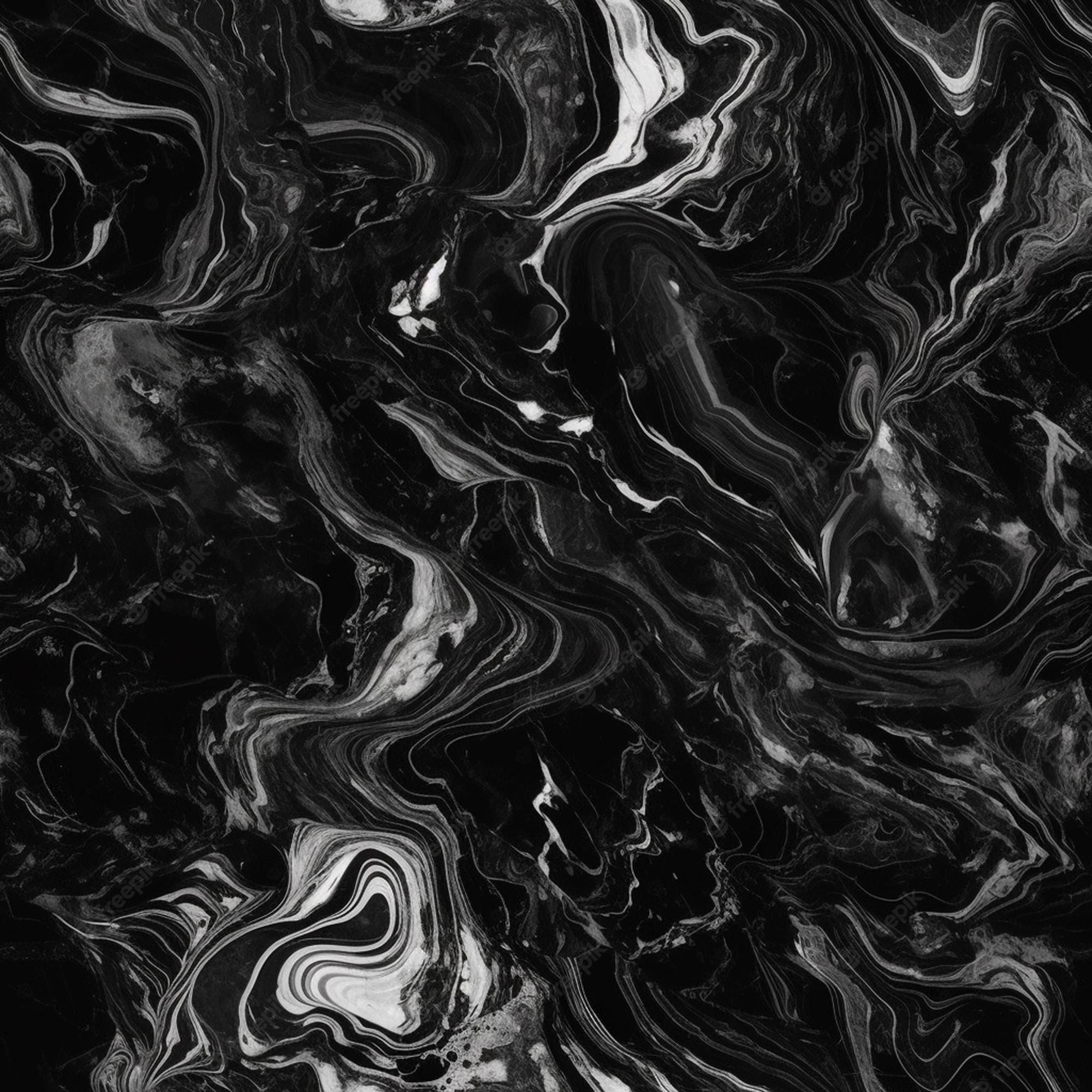 Schwarzer Marmor, Weiße Wirbel, Marmortextur, Dunkel, Abstrakt, Full HD, iPad-Hintergrundbild