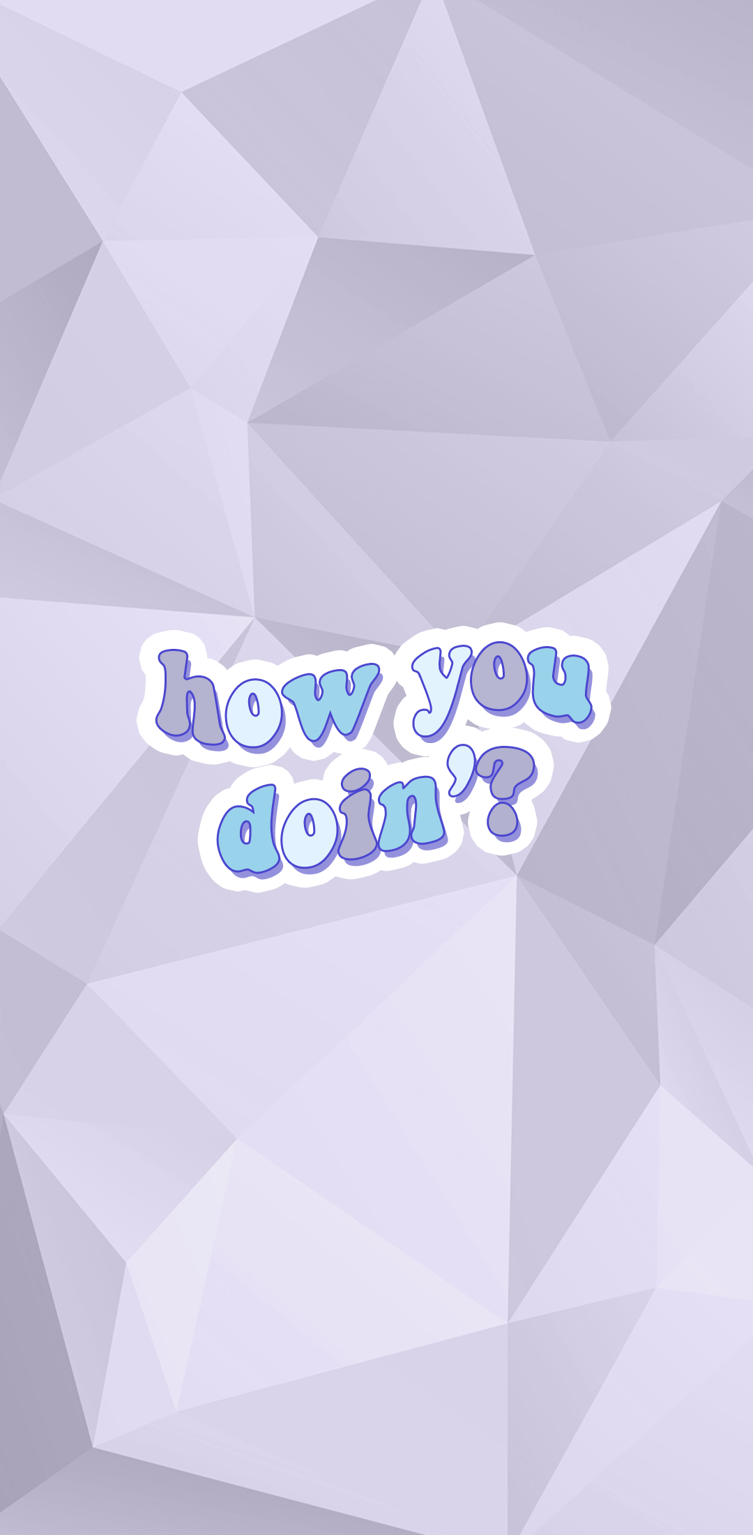 Joey Tribbiani, How you doin'?, Friends, Zitat, Polygonmuster, Lila Töne, Hintergrundbild fürs Handy