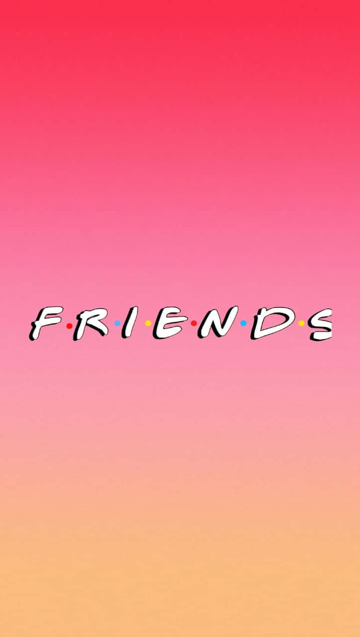 Friends, Logo, Farbverlauf, Rot-Orange, Minimalistisch, Hintergrundbild für iPhone und Android