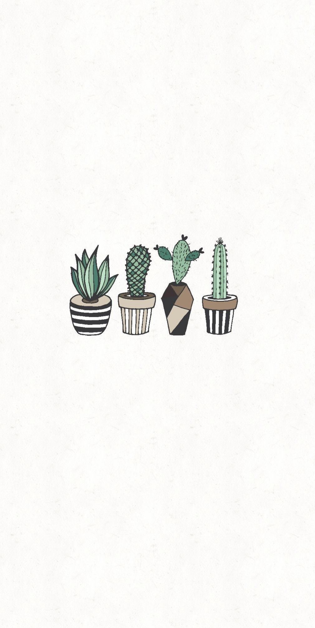 Topfkakteen, Sukkulenten, Weiß, Minimalistisch, Illustration, HD, Handy-Hintergrund
