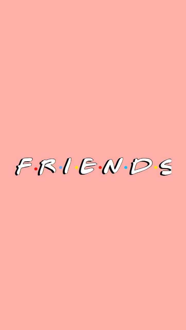 Friends, Logo, Lachsfarbener Hintergrund, Minimalistisch, Sperrbildschirm fürs iPhone