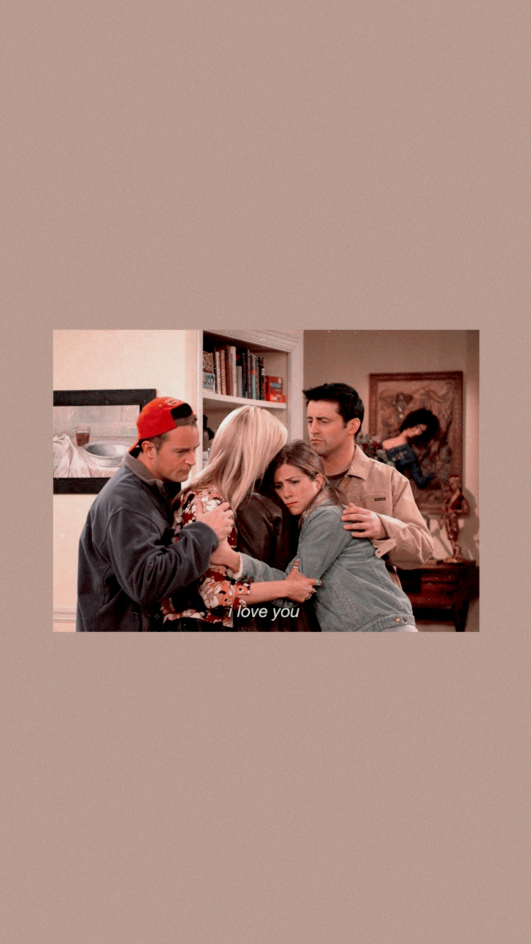 Joey Tribbiani, Chandler Bing, Friends, Serienszene, Beiger Hintergrund, Sperrbildschirm fürs iPhone