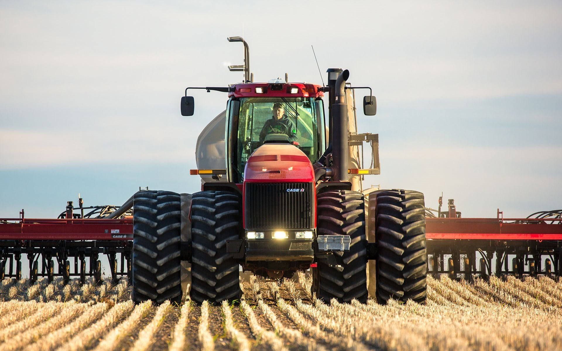 Case IH, Traktor, Frontansicht, Bodenbearbeitung, Stoppelfeld, Full HD, Laptop-Hintergrundbild