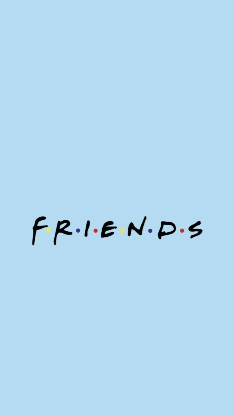 Friends, Logo, Hellblauer Hintergrund, Minimalistisch, HD, Sperrbildschirm fürs iPhone