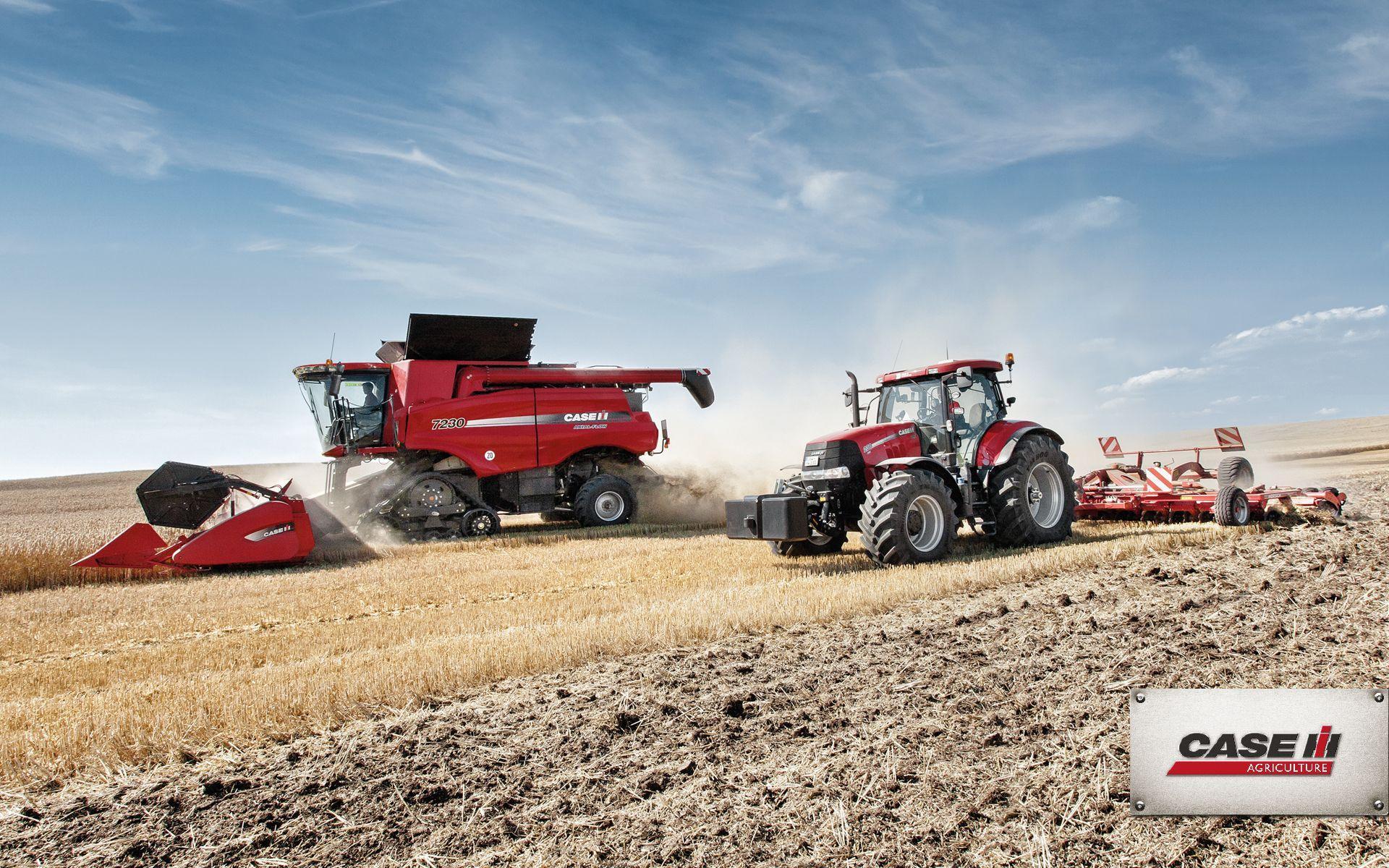 Case IH, Mähdrescher, Traktor, Ernte, Weizenfeld, 16:10, Full-HD-Hintergrundbild für den Desktop