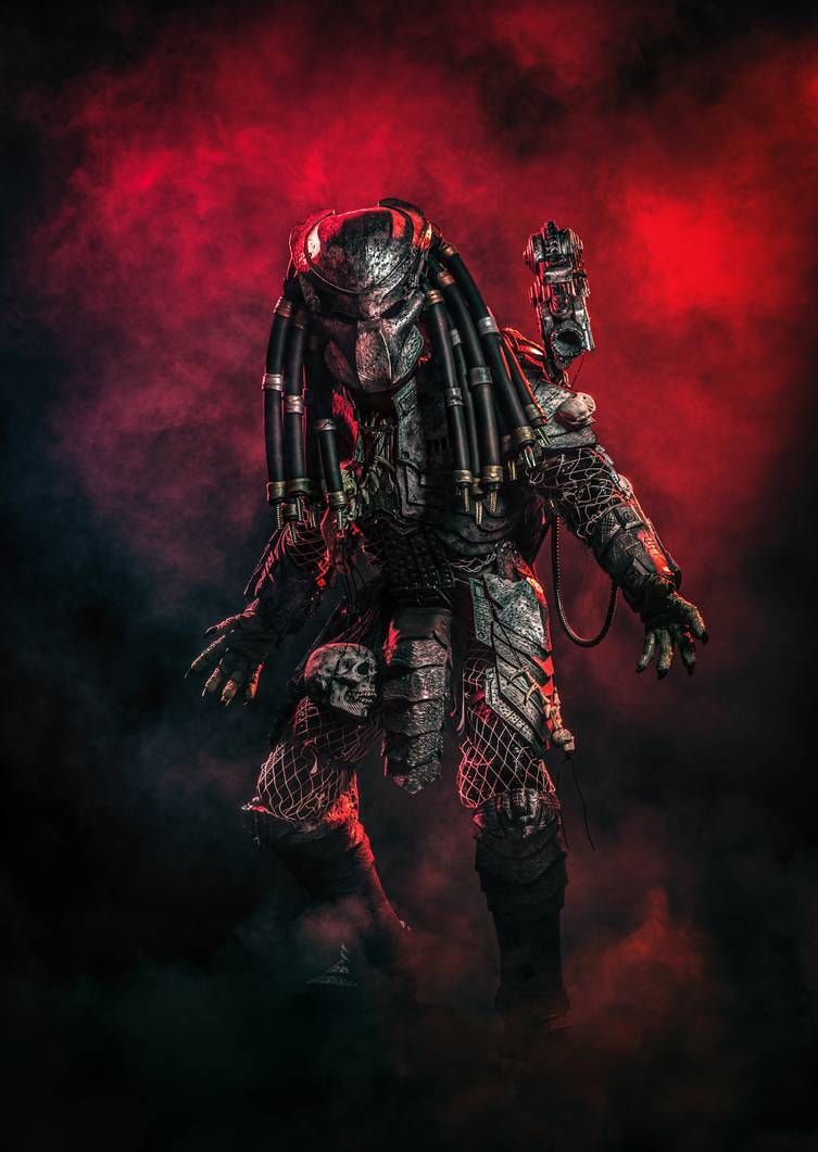 Predator, Yautja, Roter Nebel, Dunkel, Außerirdischer Jäger, HD, Tablet-Hintergrund