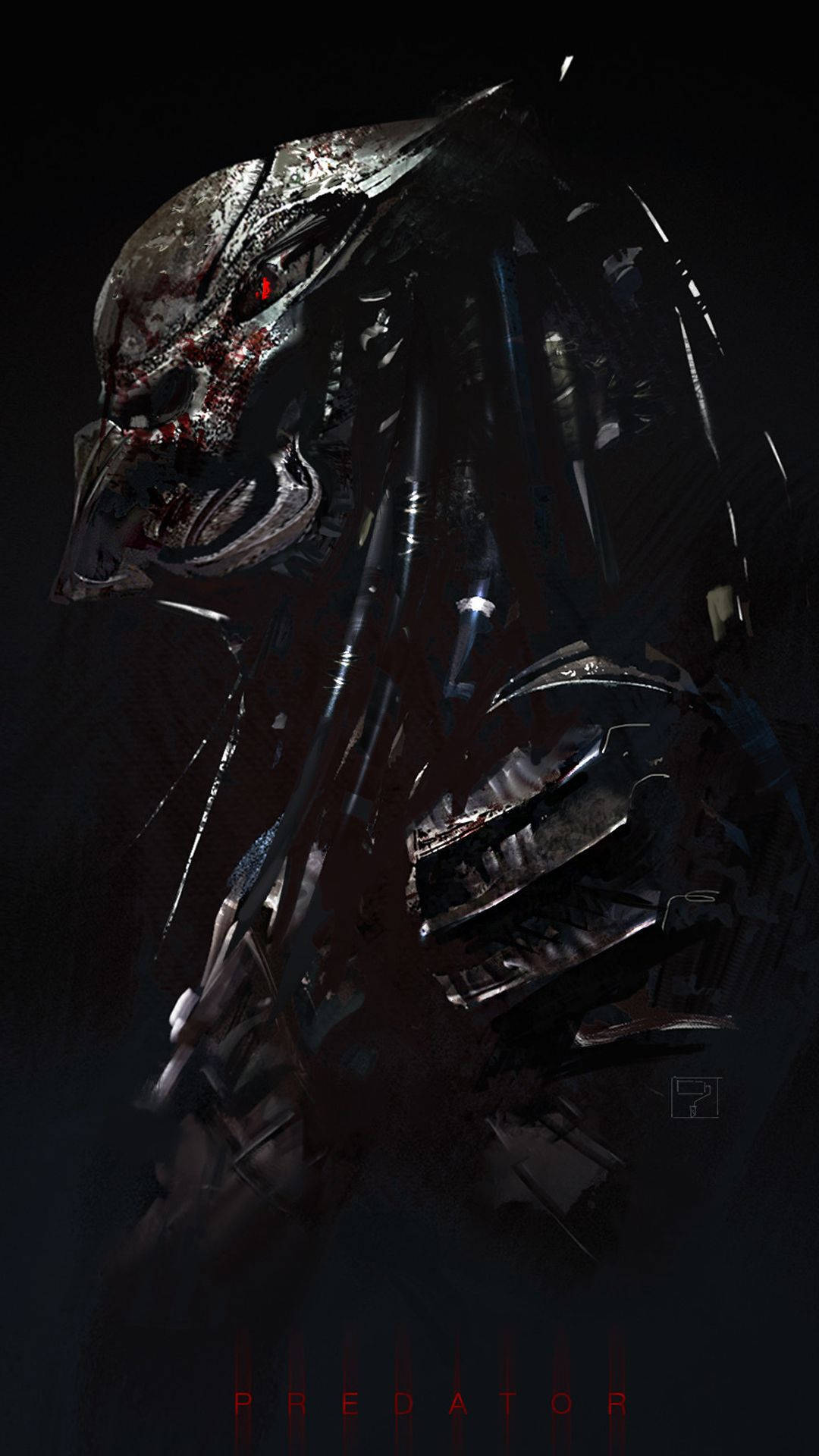 Predator, Schwarzer Hintergrund, Dunkel, Maske, Full HD, Sperrbildschirm fürs iPhone