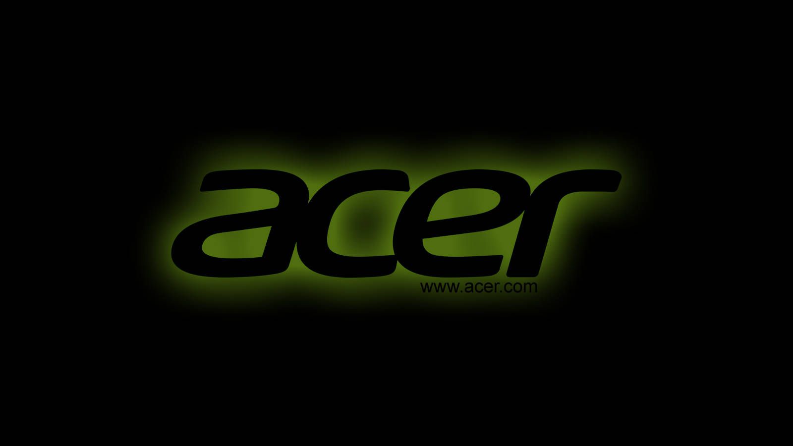 Acer, Acer-Logo, Neonleuchten, Grüner Schriftzug, Schwarzer Hintergrund, HD Wallpaper