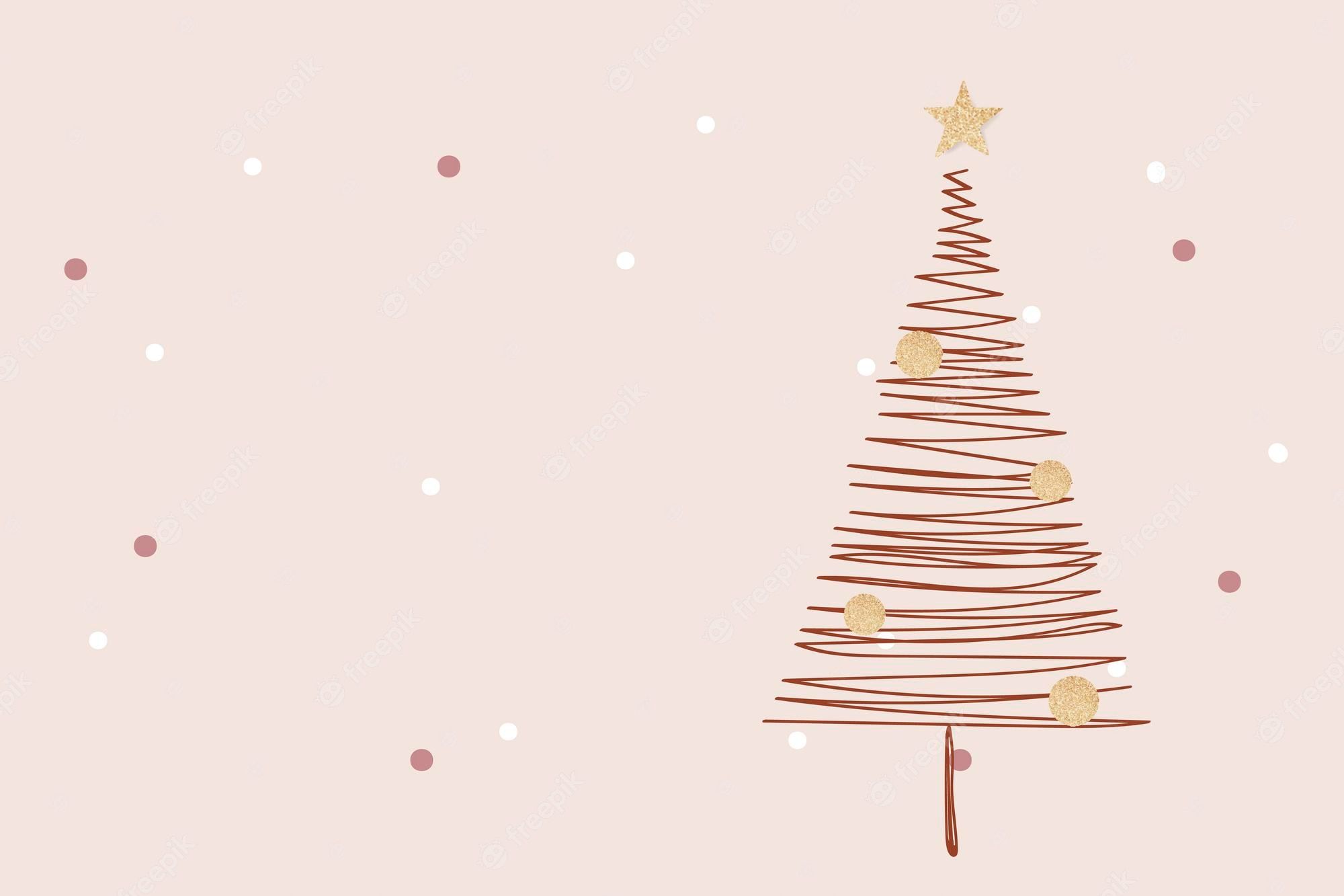 Weihnachtsbaum, Stern, Minimalistisch, Illustration, Beige, Full-HD-Hintergrundbild für PC