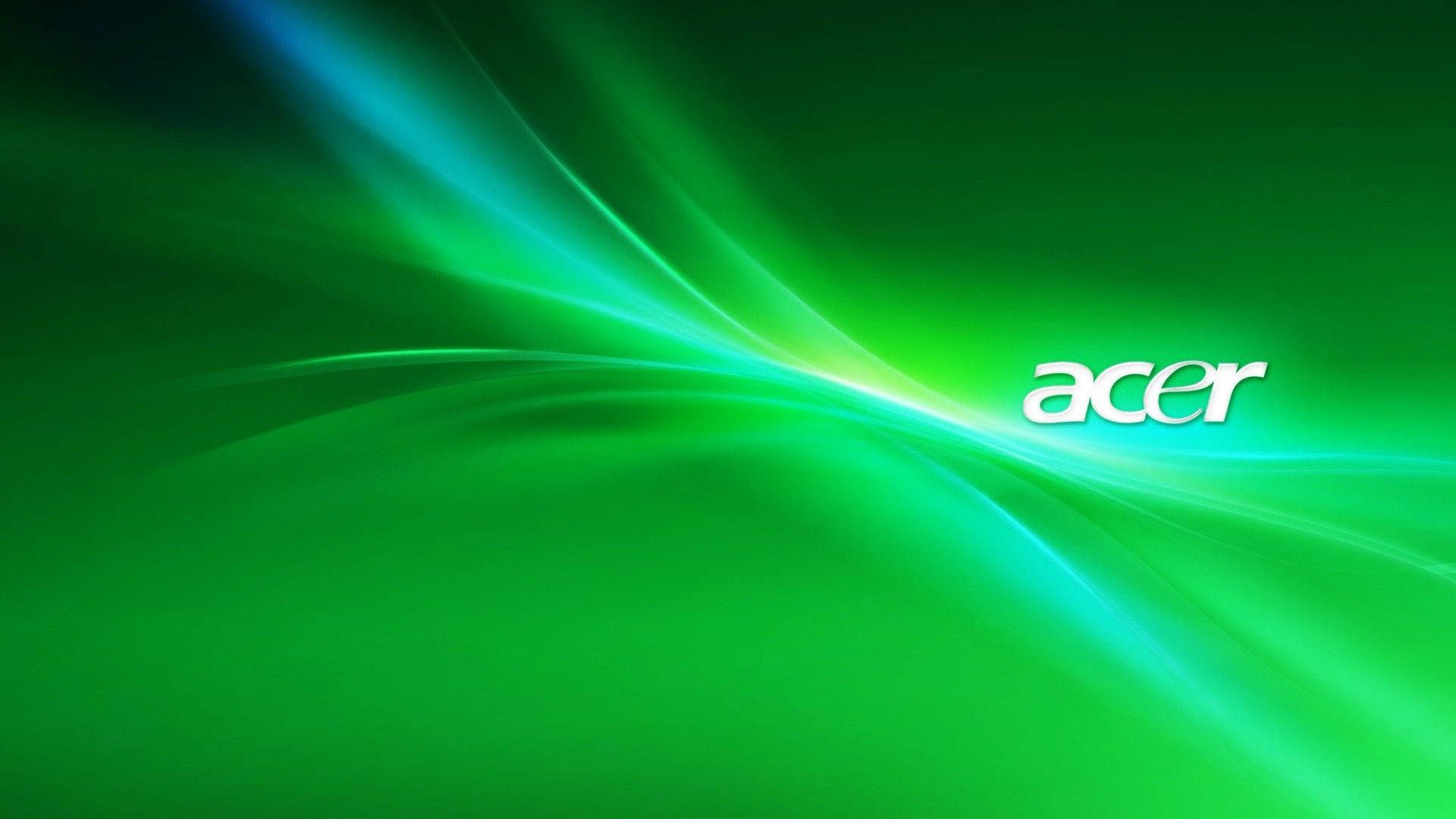 Acer, Acer-Logo, Lichtstreifen, Abstrakt, Grüner Hintergrund, Full HD Wallpaper
