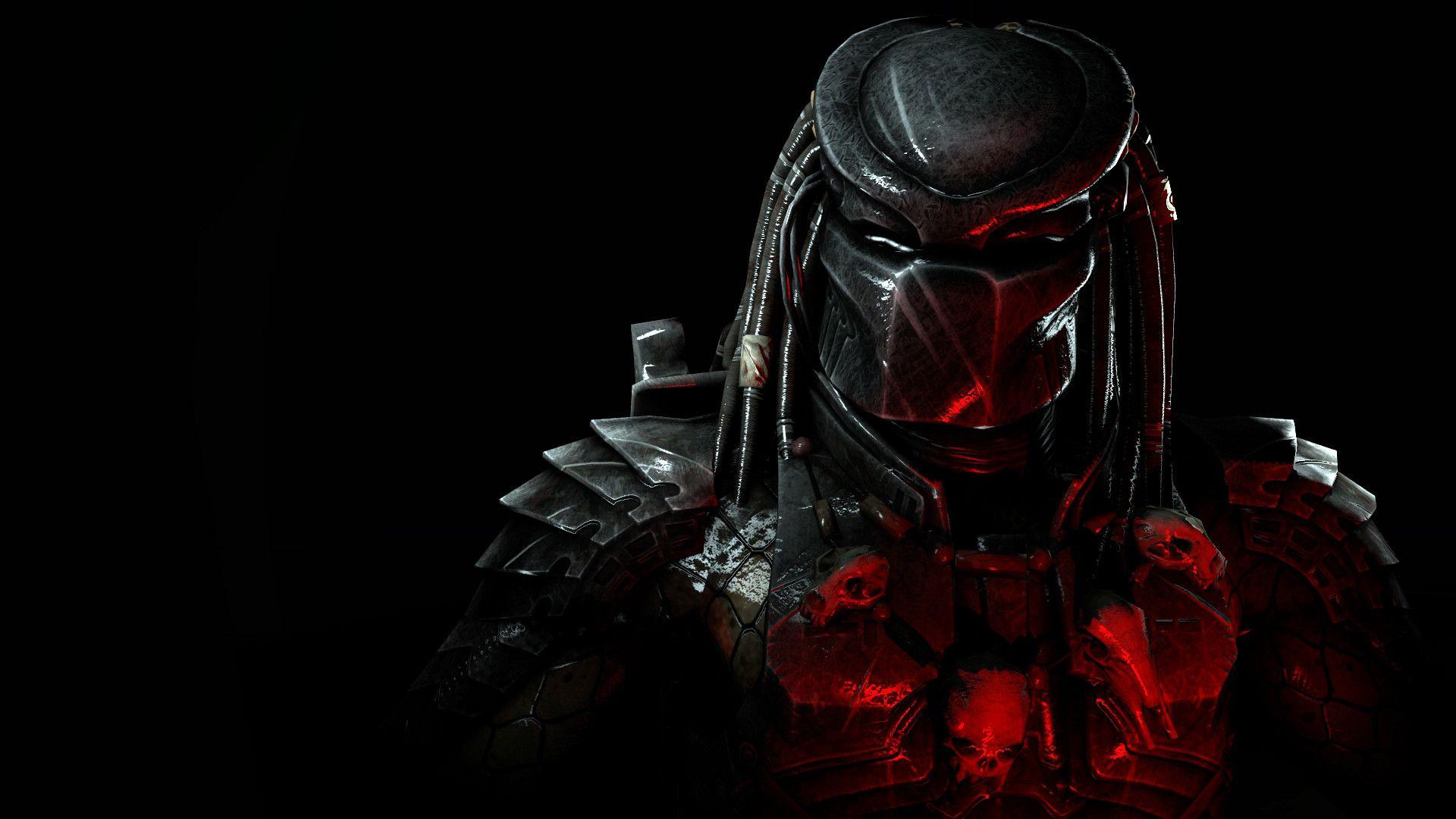 Predator, Maske, Rotes Licht, Schwarzer Hintergrund, Full HD Wallpaper