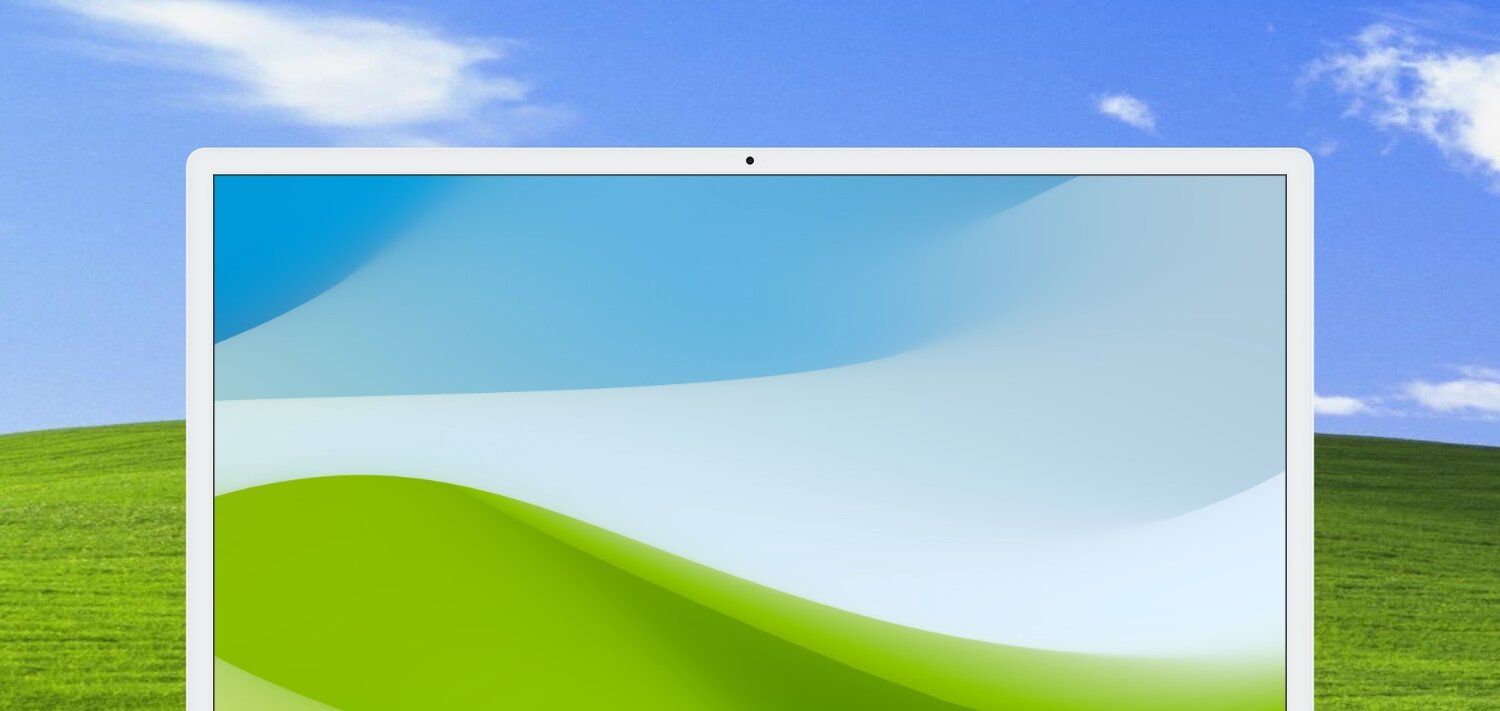 Bliss, Bildschirmrahmen, Grüner Hügel, Pastell, Fotomontage, HD, Laptop-Hintergrundbild