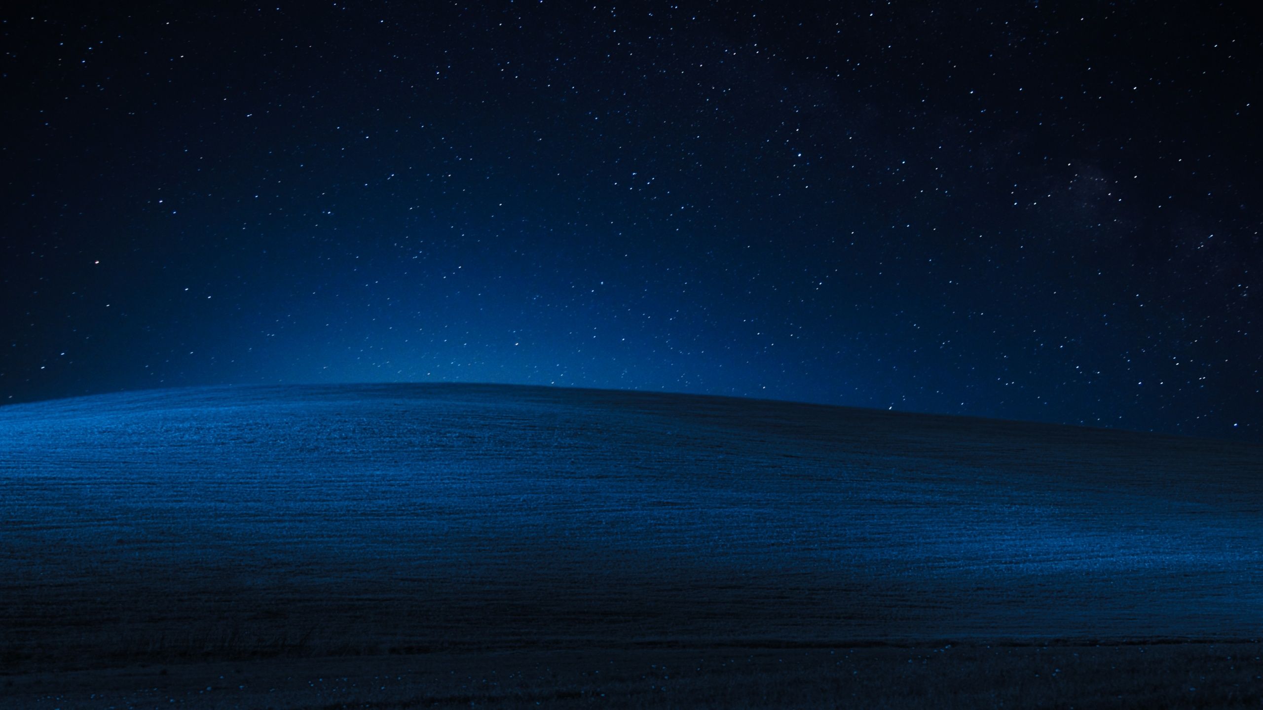 Bliss, Nacht, Sternenhimmel, Dunkelblau, Minimalistisch, 2560x1440, Desktop-Hintergrund