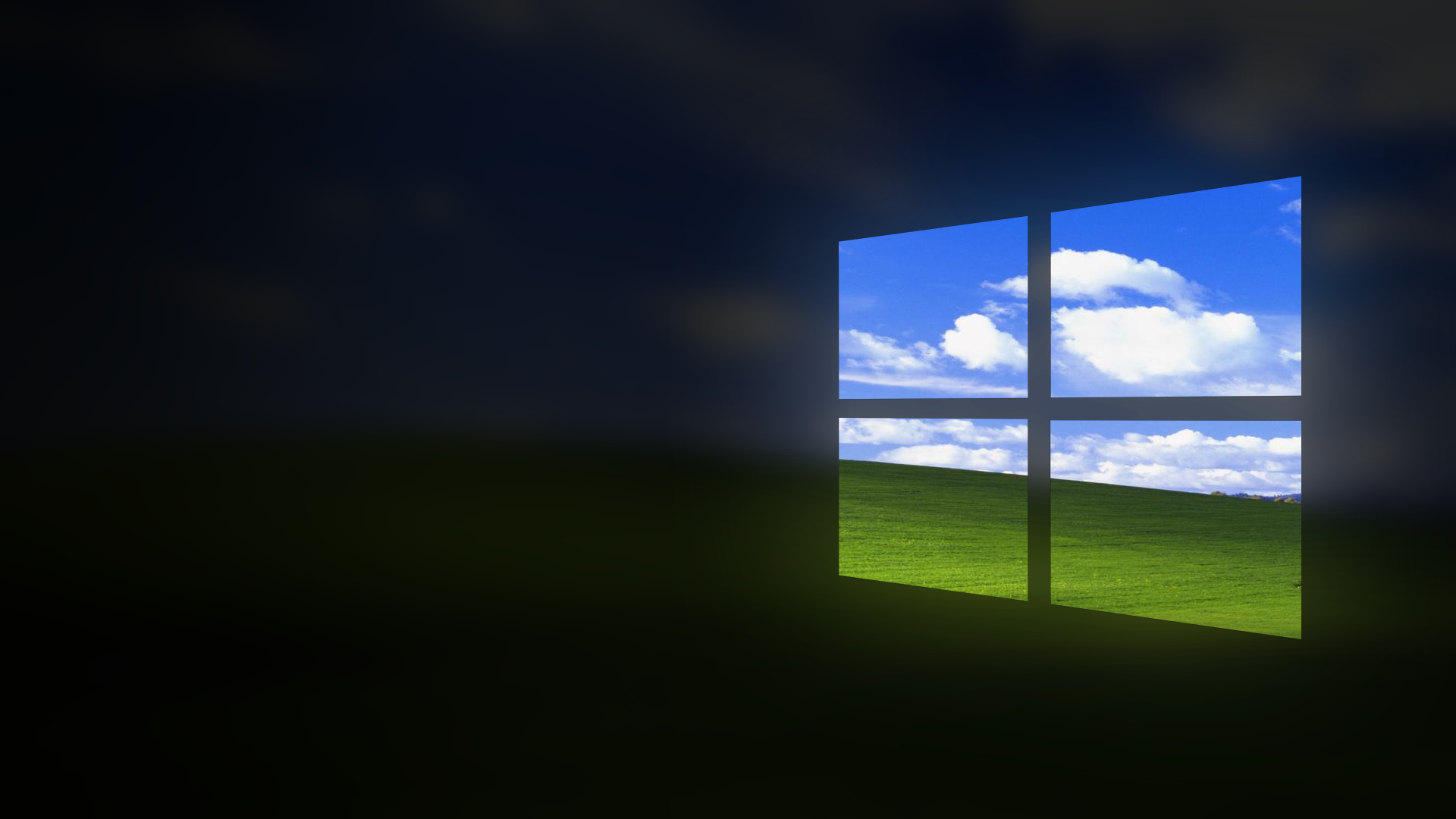Windows-Logo, Fenster, Wolken, Dunkel, Lichtschein, Full HD 1080p, Desktop-Hintergrundbild