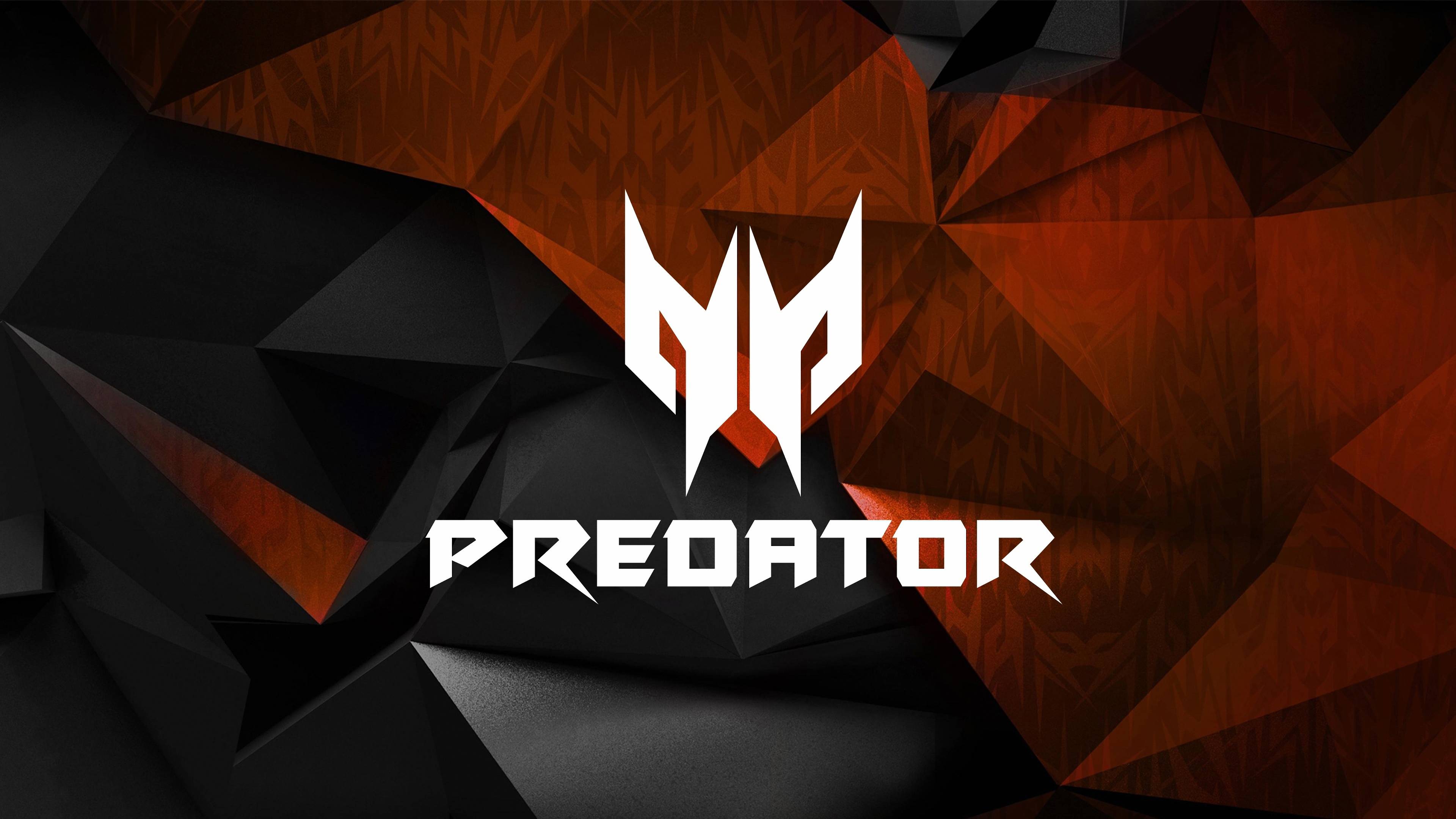 Acer Predator, Logo, Polygone, Orange-Schwarz, Gaming, 4K 2160p, Desktop-Hintergrundbild