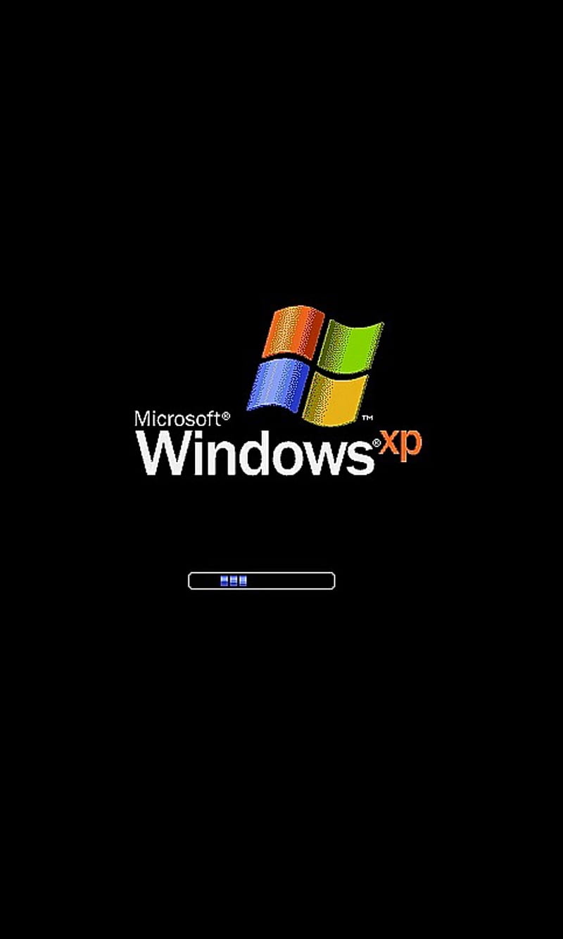 Windows XP, Startbildschirm, Ladebalken, Schwarz, Hochformat, Android-Hintergrundbild