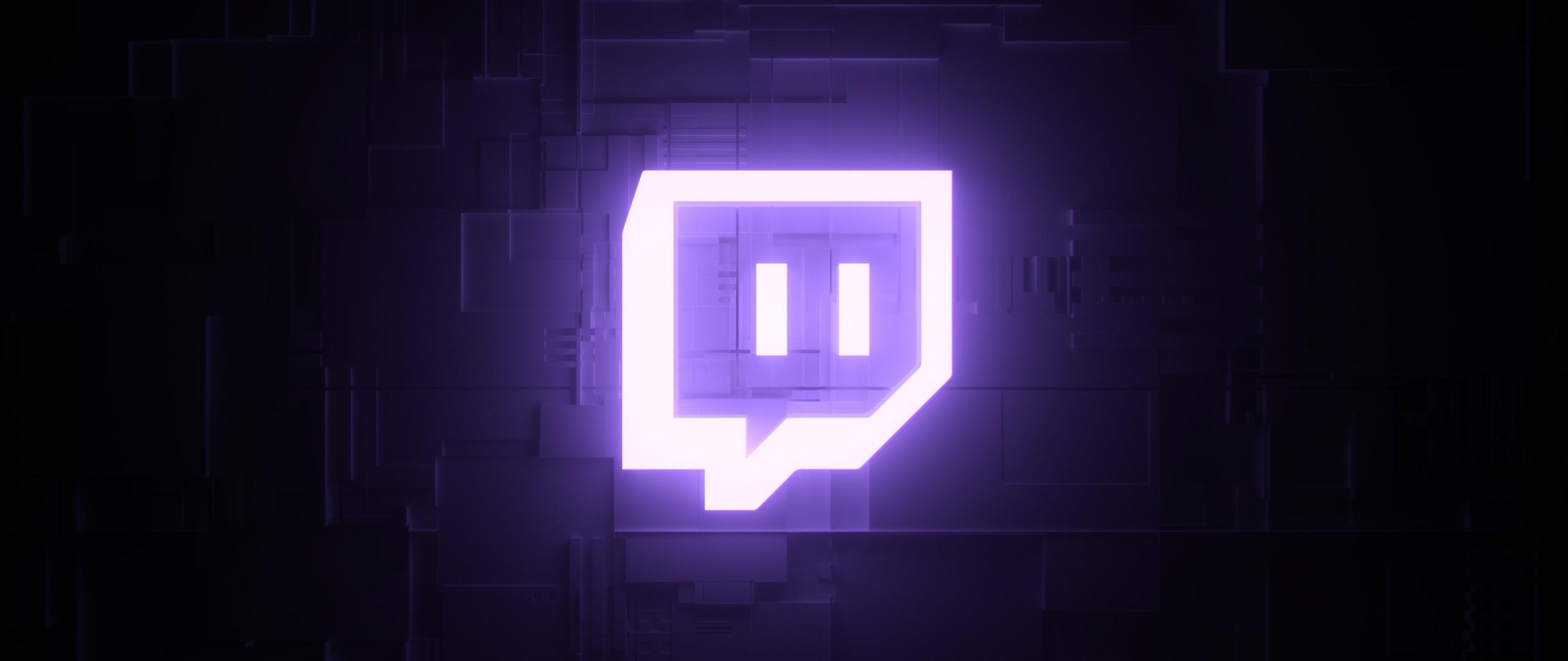 Twitch, Neon-Logo, Leuchten, Dunkel, 2K, Hintergrundbild für den PC
