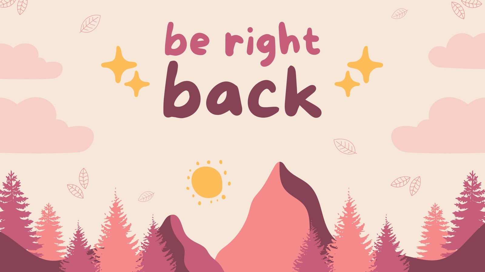 Be Right Back, Berge, Tannen, Illustration, Pastell, HD, Desktop-Hintergrund für Windows