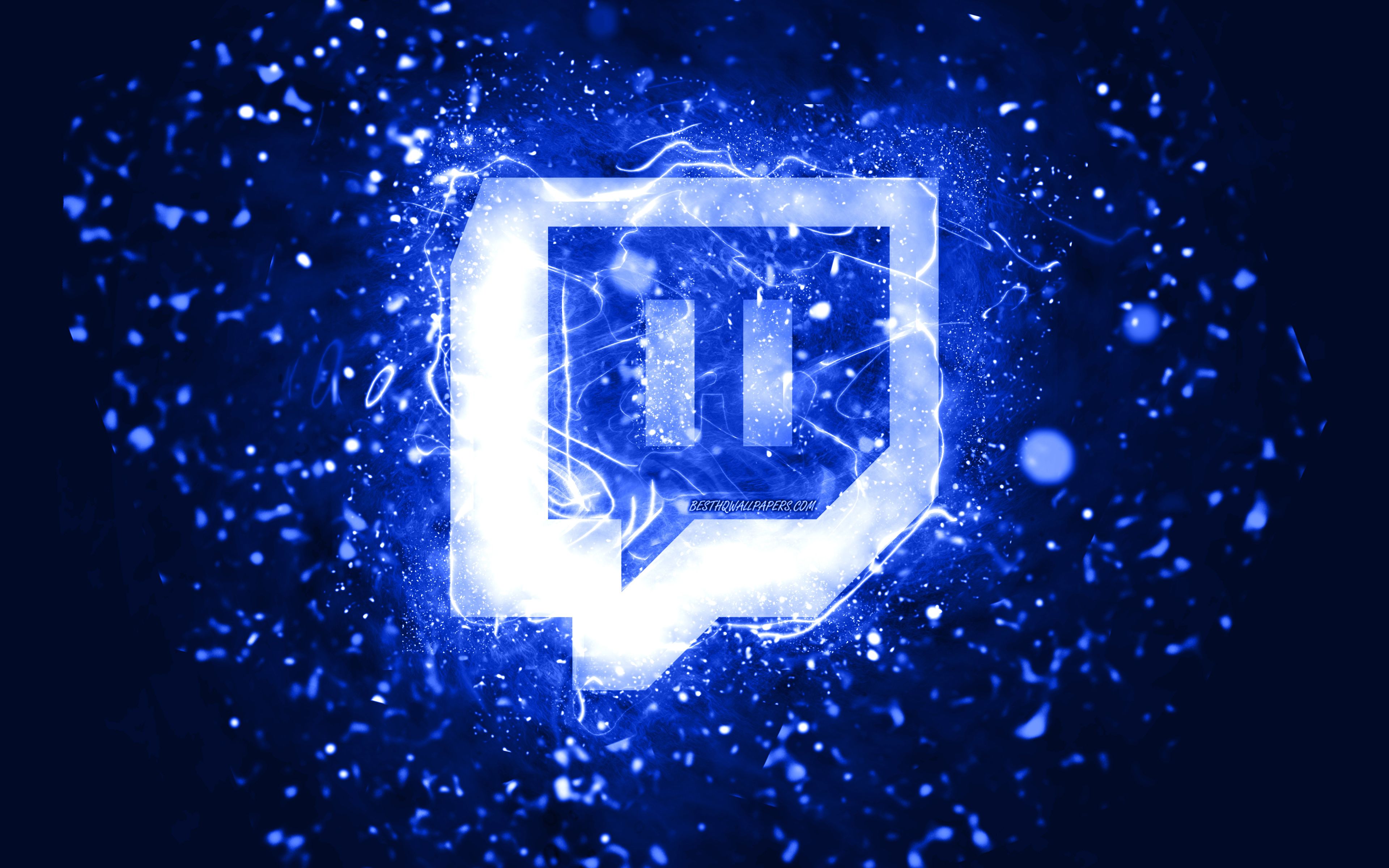 Twitch, Logo, Explosion, Blaues Leuchten, 16:10, 4K-Hintergrundbild für den Desktop