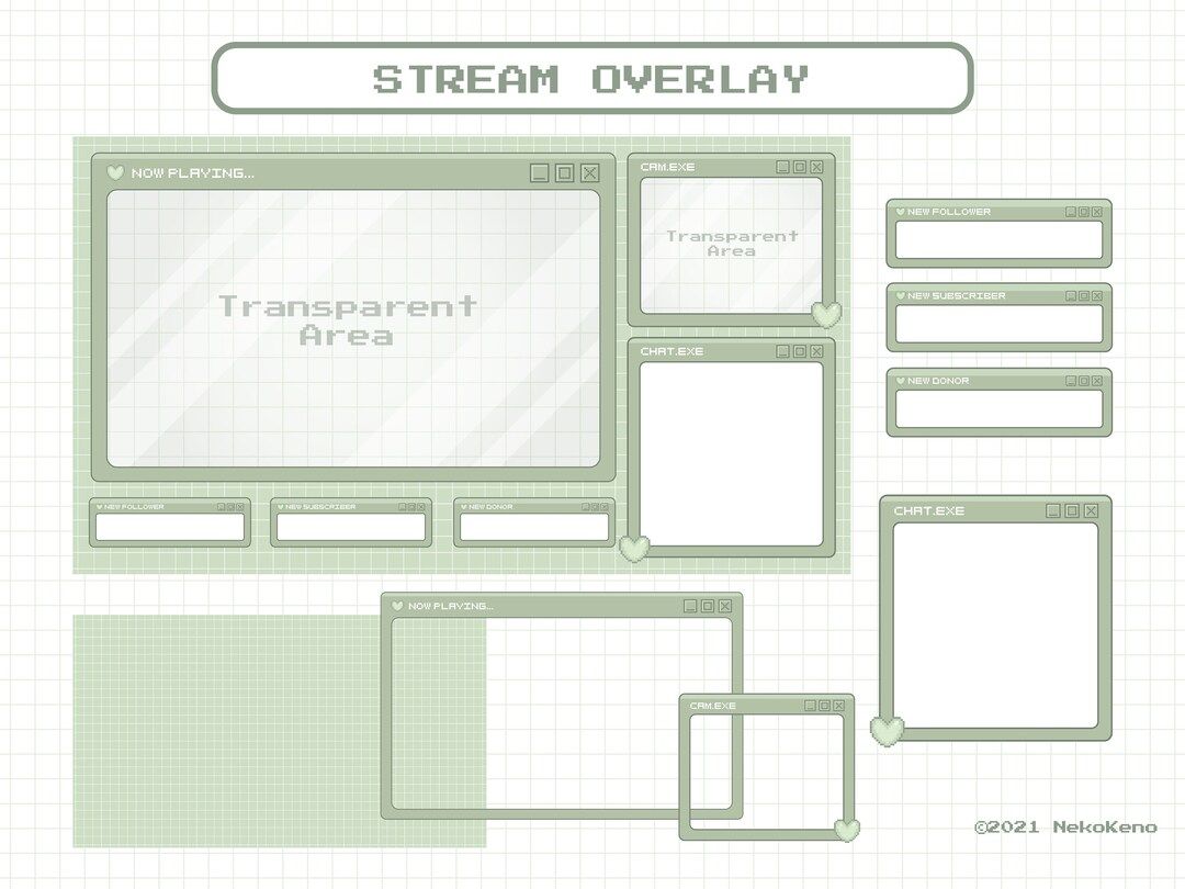 Stream Overlay, Vorlage, Salbeigrün, Webcam-Rahmen, Hintergrundbild für iPad und Tablet