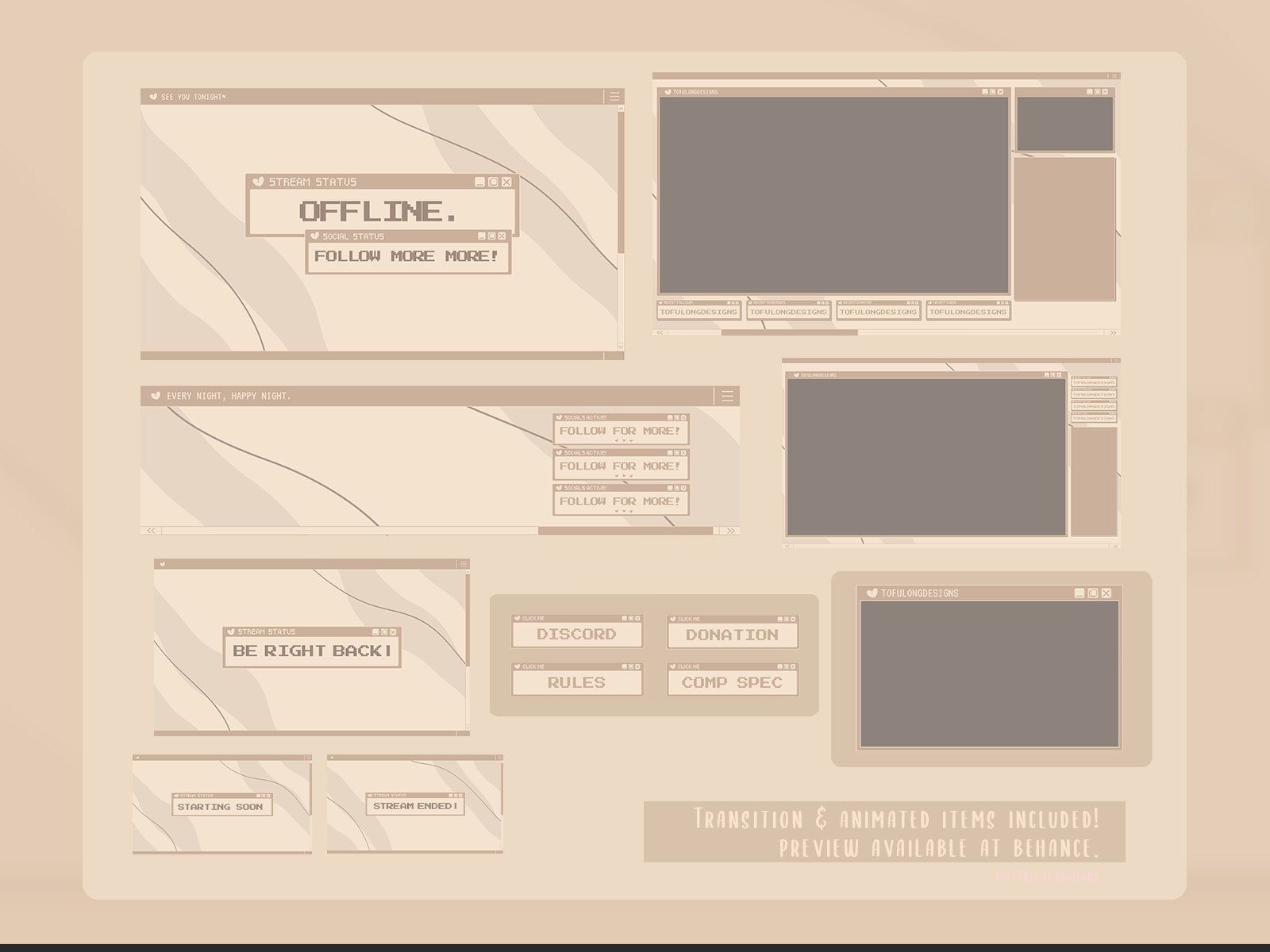 Stream-Overlay, Offline, Vorlage, Beige, HD, Hintergrundbild fürs Tablet