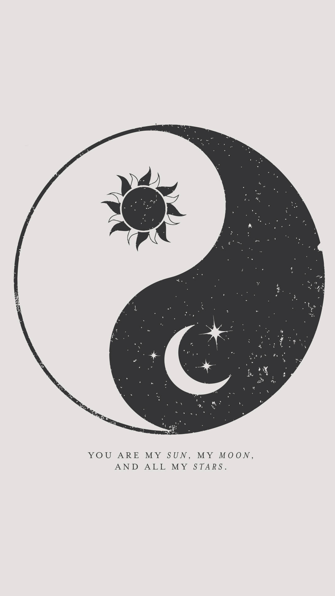 Yin und Yang, Sonne und Mond, Sterne, Minimalistisch, Heller Hintergrund, Sperrbildschirm fürs iPhone