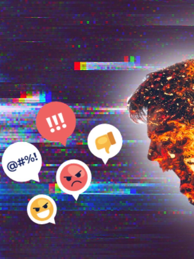 Soziale Medien, Emojis, Glitch, Hass, Digitale Kunst, HD, iPad-Hintergrundbild