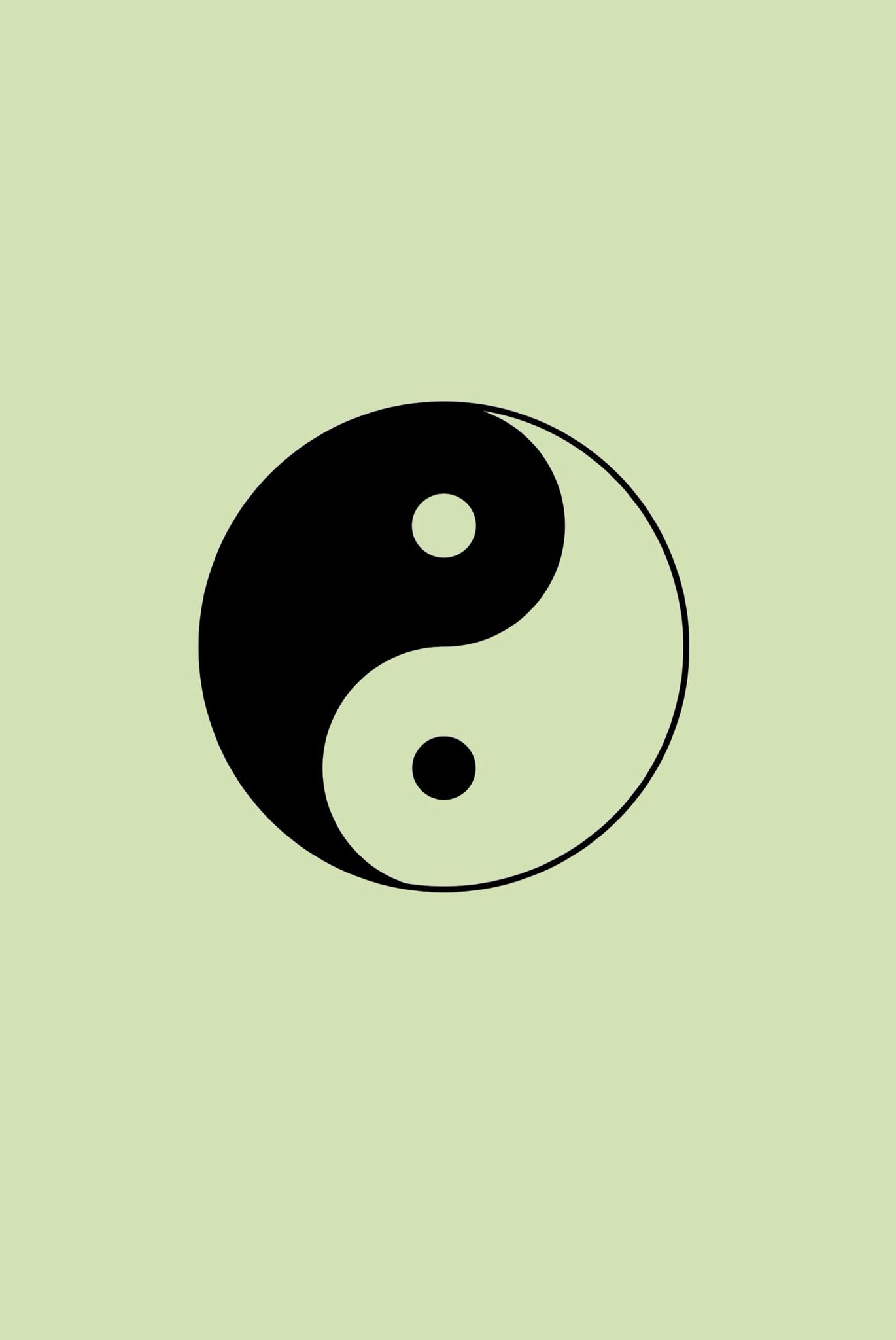 Yin-Yang-Symbol, Hellgrün, Minimalistisch, Pastell, Hintergrundbild für iPad und Tablet