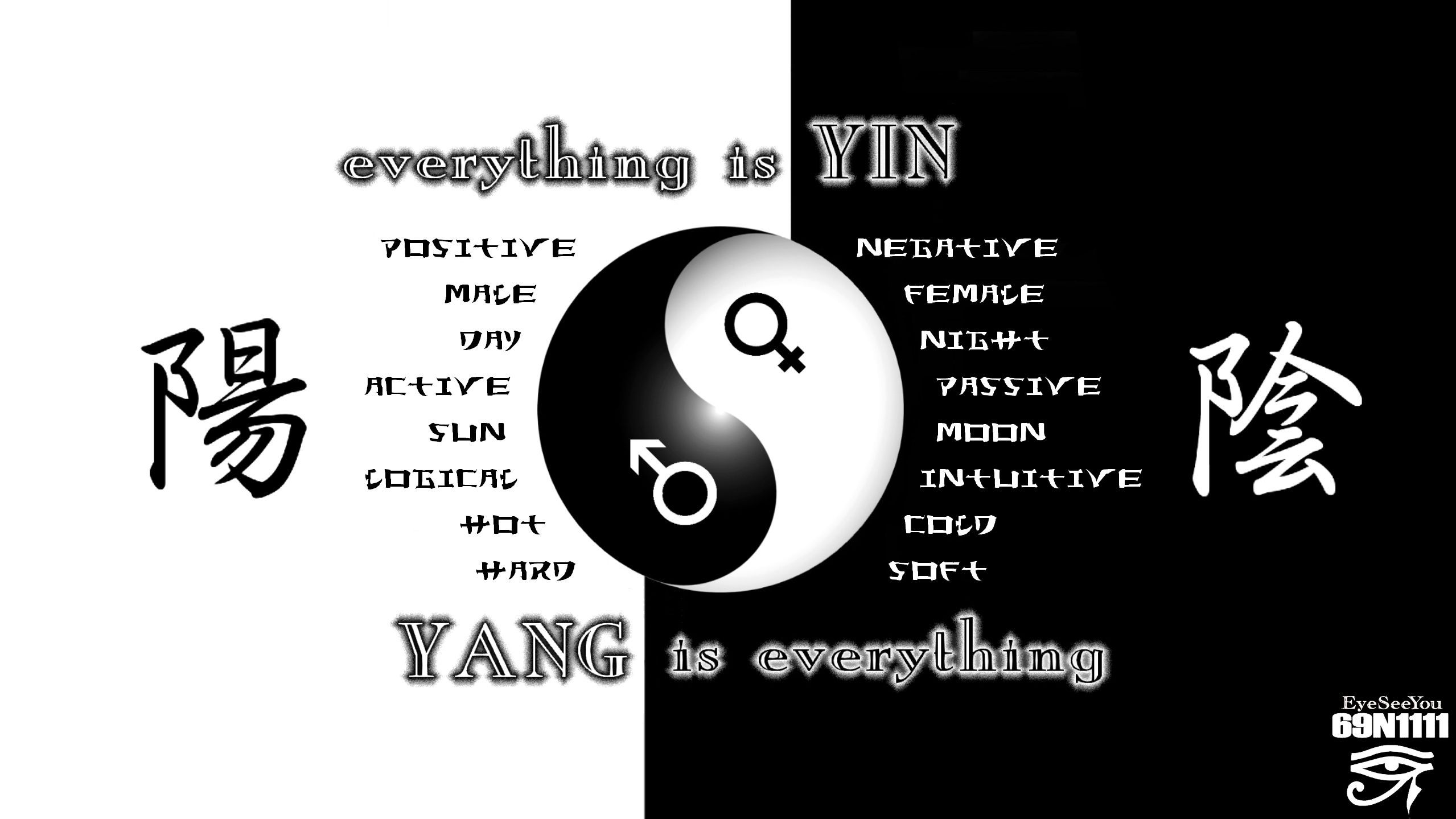 Yin und Yang, Gegensätze, Chinesische Schriftzeichen, Text, Schwarz-Weiß, Full-HD-Hintergrundbild für PC