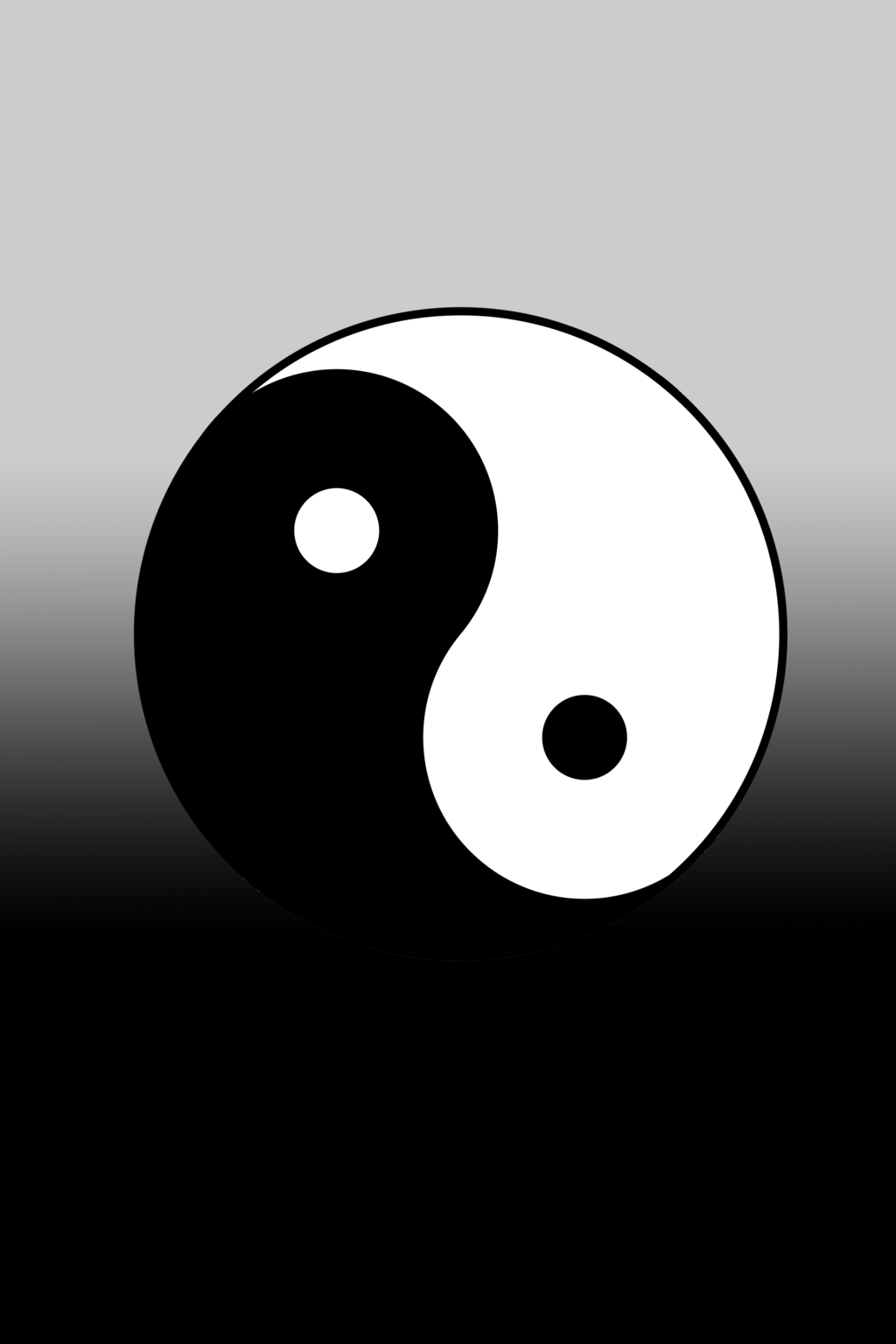 Yin-Yang-Symbol, Farbverlauf, Schwarz-Weiß, Minimalistisch, HD, Handy-Hintergrund