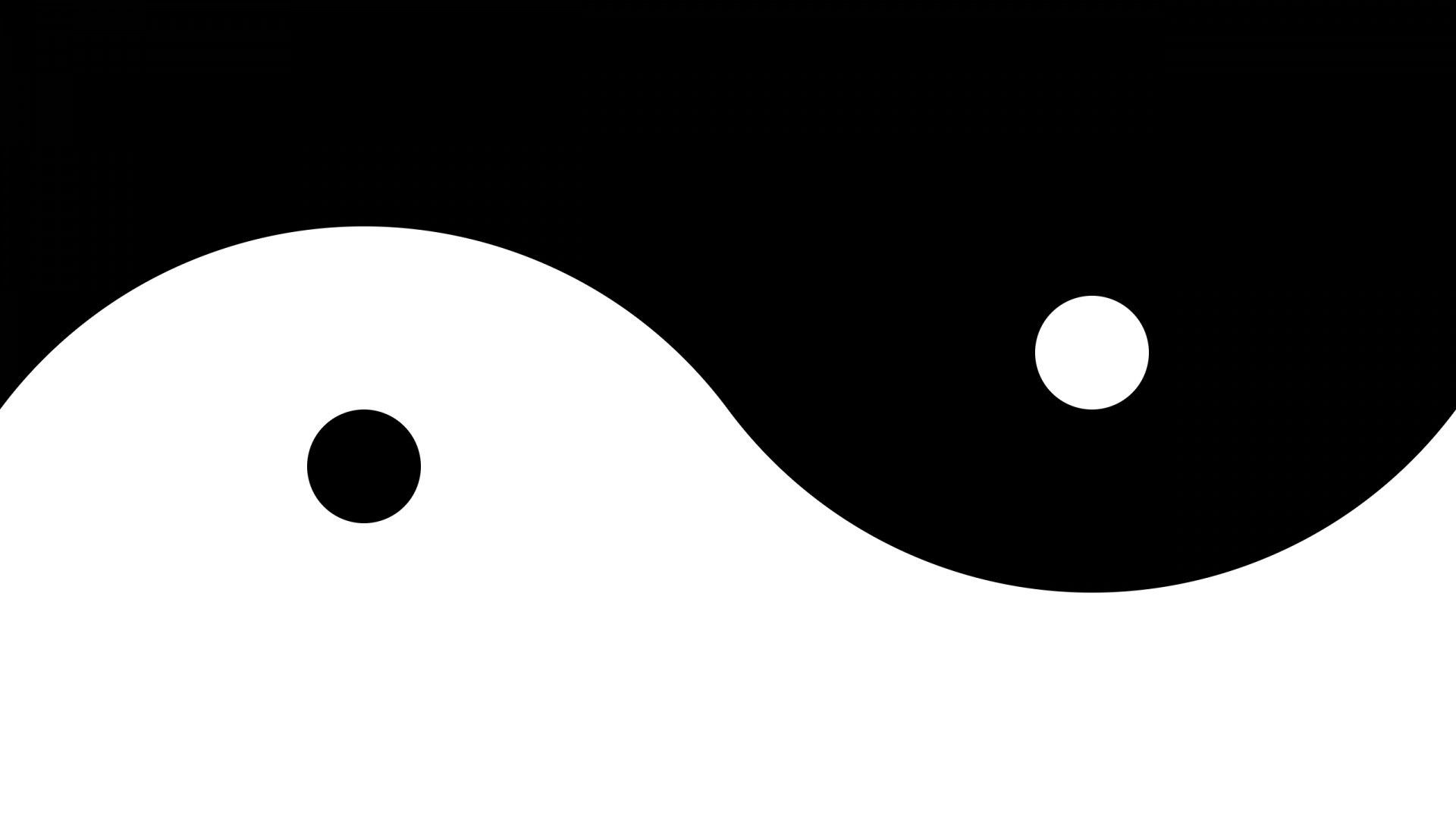 Yin-Yang-Symbol, Nahaufnahme, Schwarz-Weiß, Wellenform, 1920x1080, Full-HD-Hintergrundbild für PC