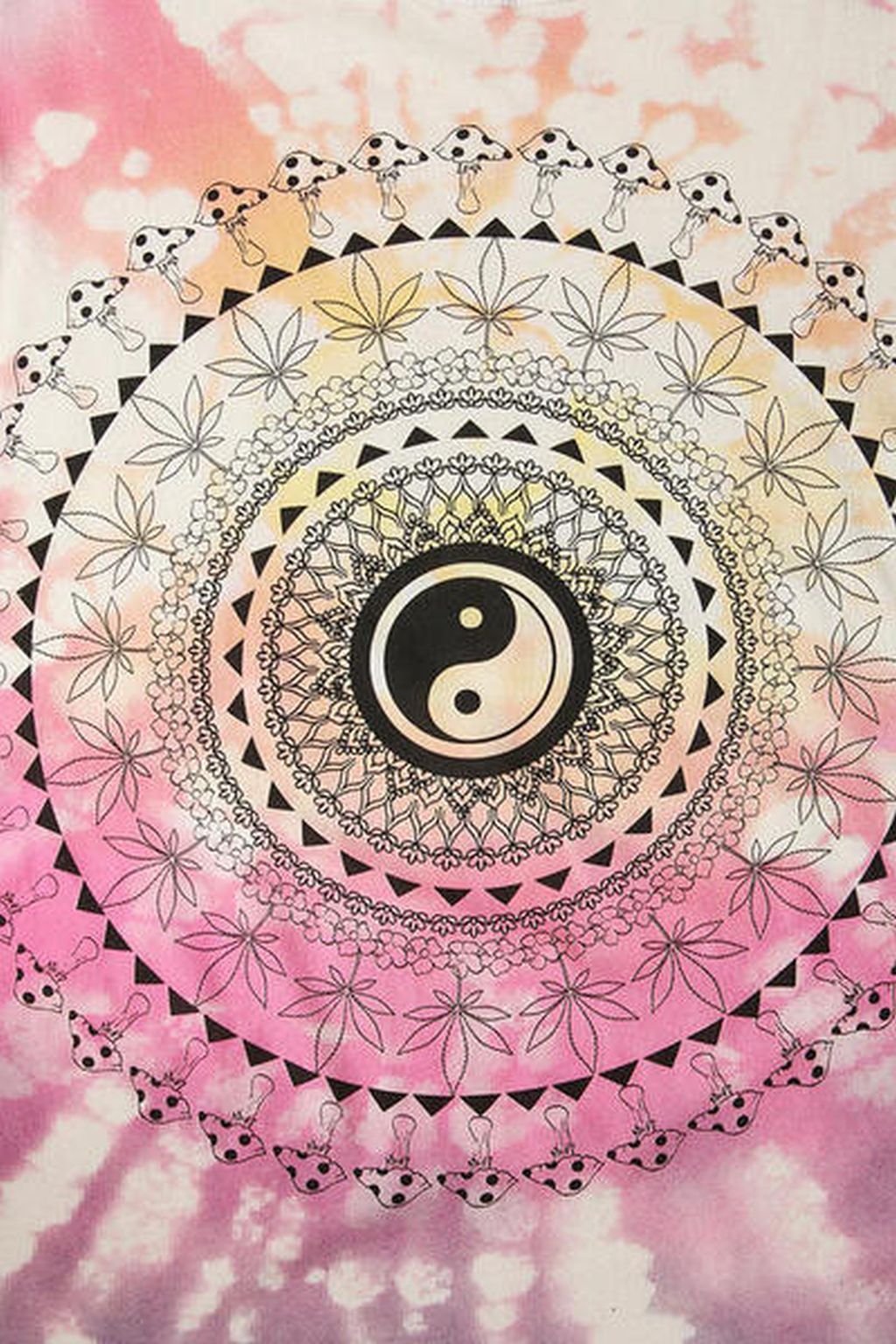 Yin und Yang, Mandala, Batik, Rosa, Boho, Hochformat, Hintergrundbild fürs Smartphone