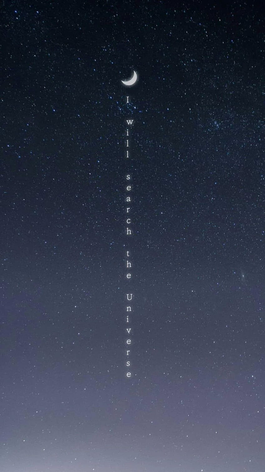 Mondsichel, Sternenhimmel, Zitat, Minimalistisch, HD, Hintergrundbild fürs Handy