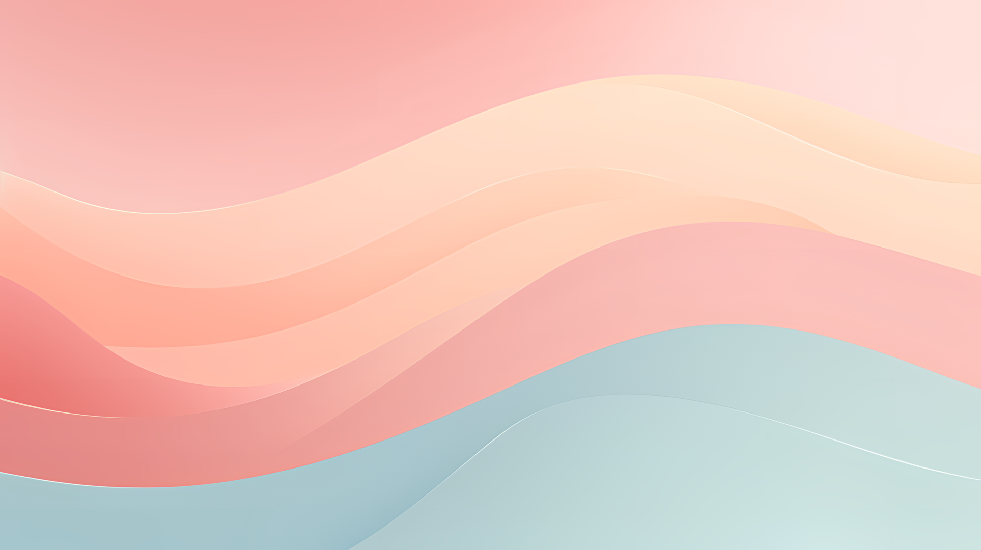 Wellen, Farbverlauf, Pastell, Abstrakt, Pfirsich und Mint, Full HD, Laptop-Hintergrundbild