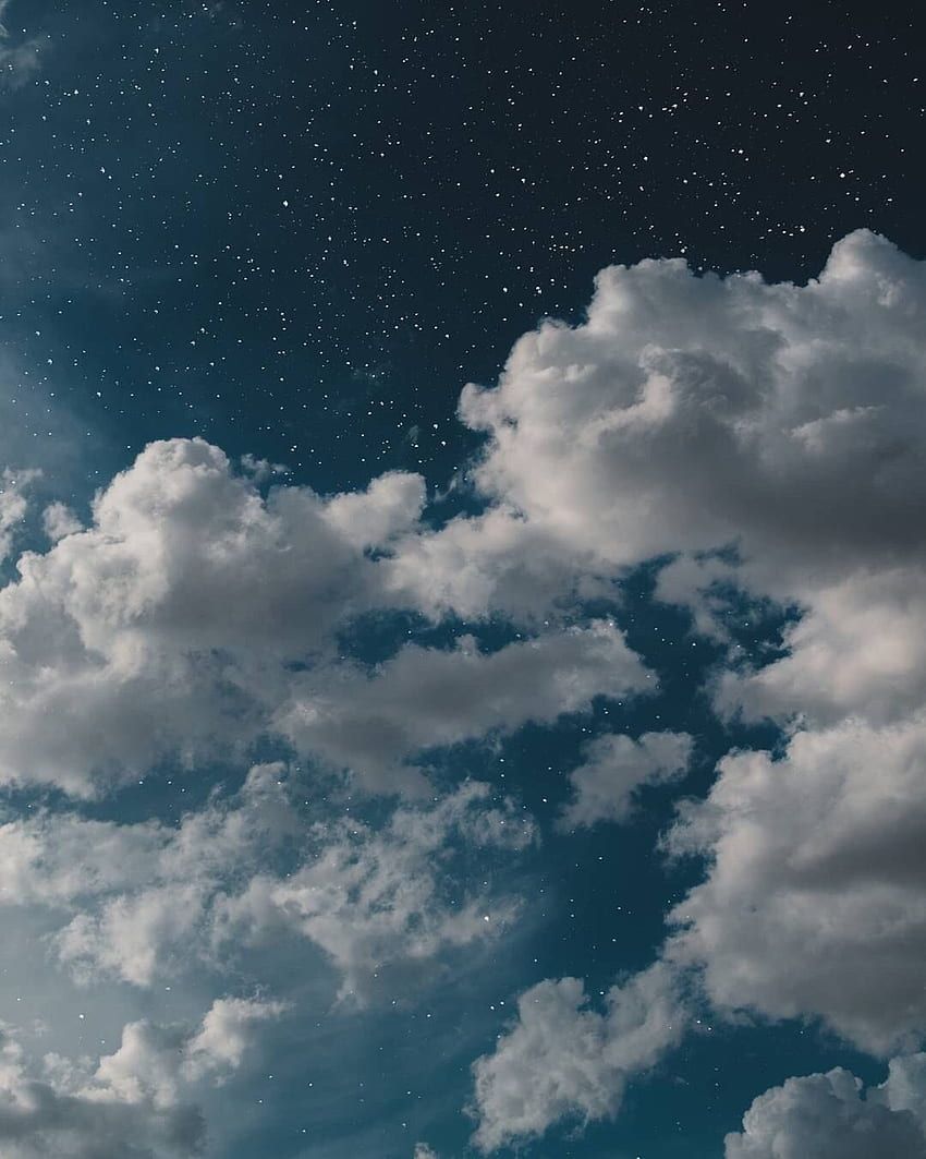 Wolken, Sternenhimmel, Nachthimmel, Blau, HD, iPad-Hintergrundbild