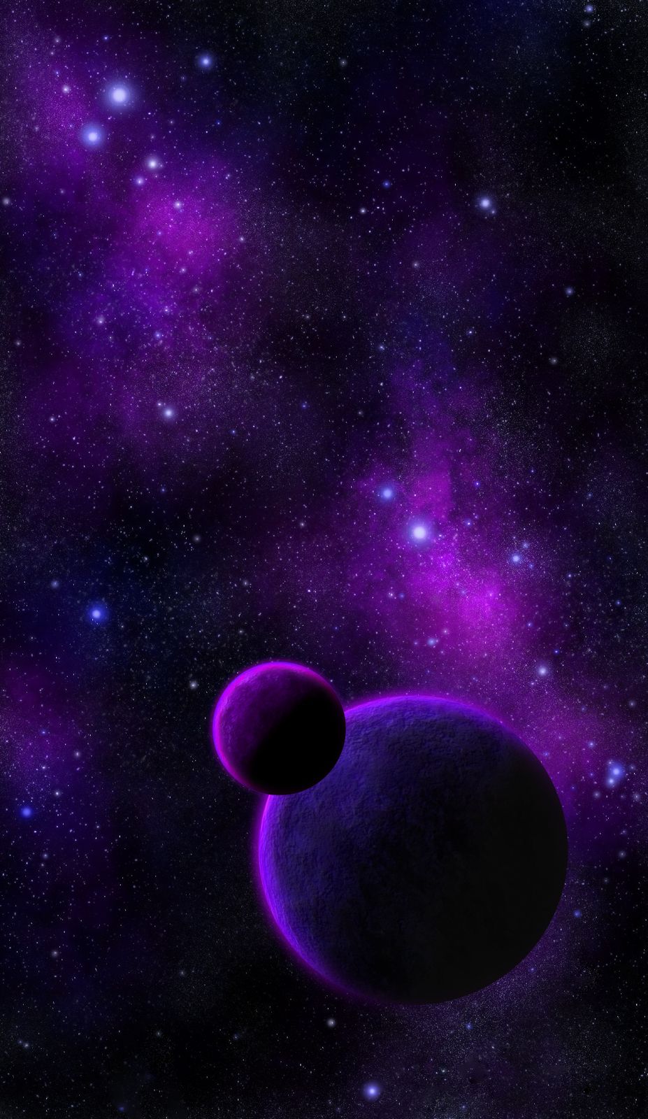 Planet, Mond, Nebel, Lila, HD, Hintergrundbild fürs Handy