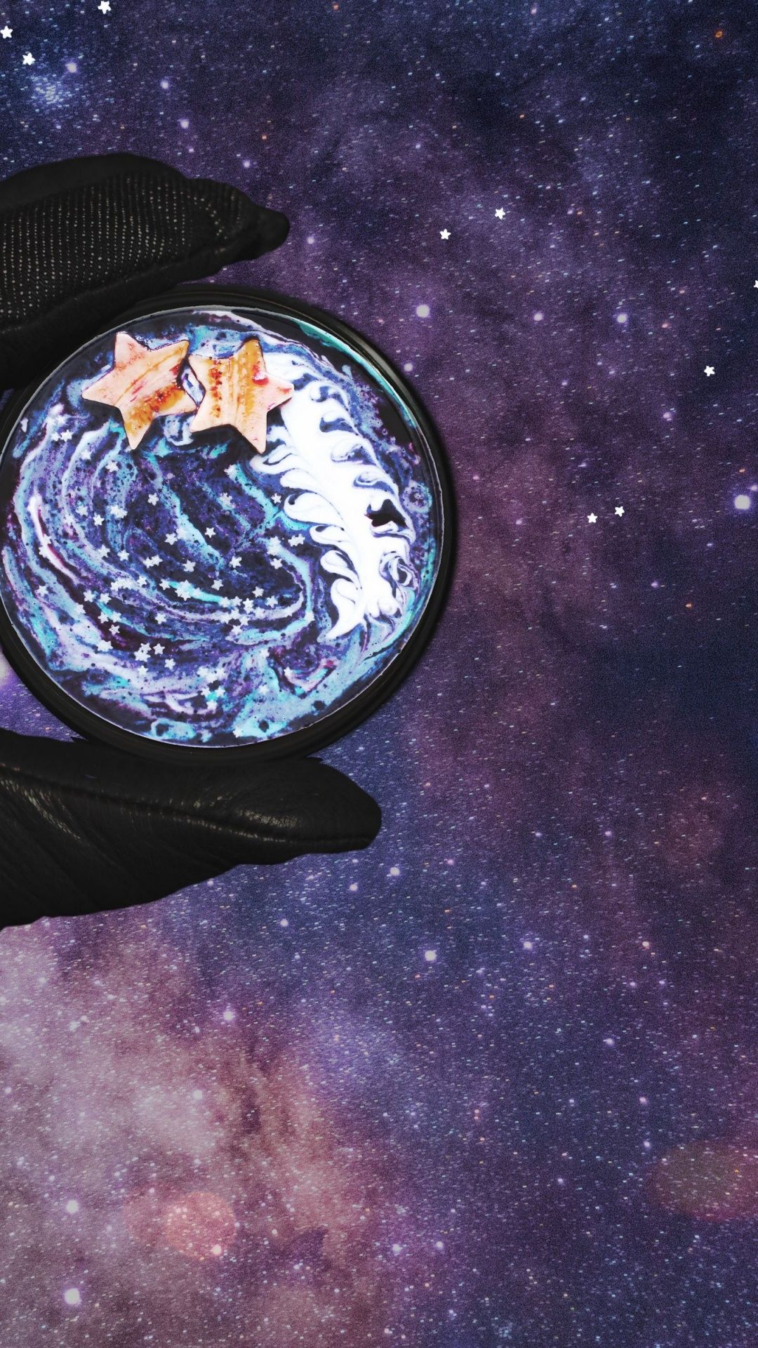 Erde, Hand, Galaxie, Surreal, Hochformat, Hintergrundbild fürs Smartphone
