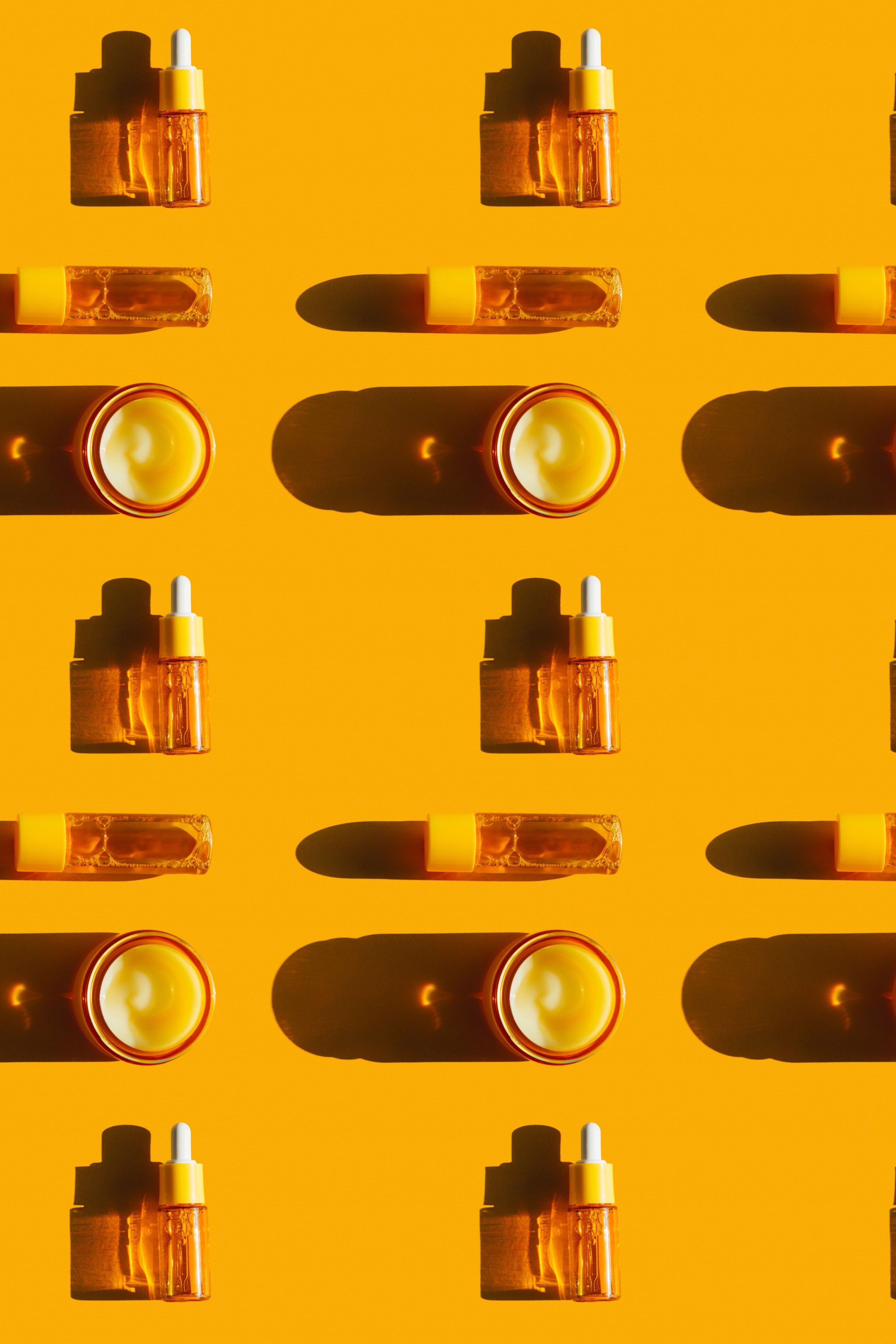 Fläschchen, Muster, Orange, Gelb, Serum, QHD+, Sperrbildschirm fürs iPhone