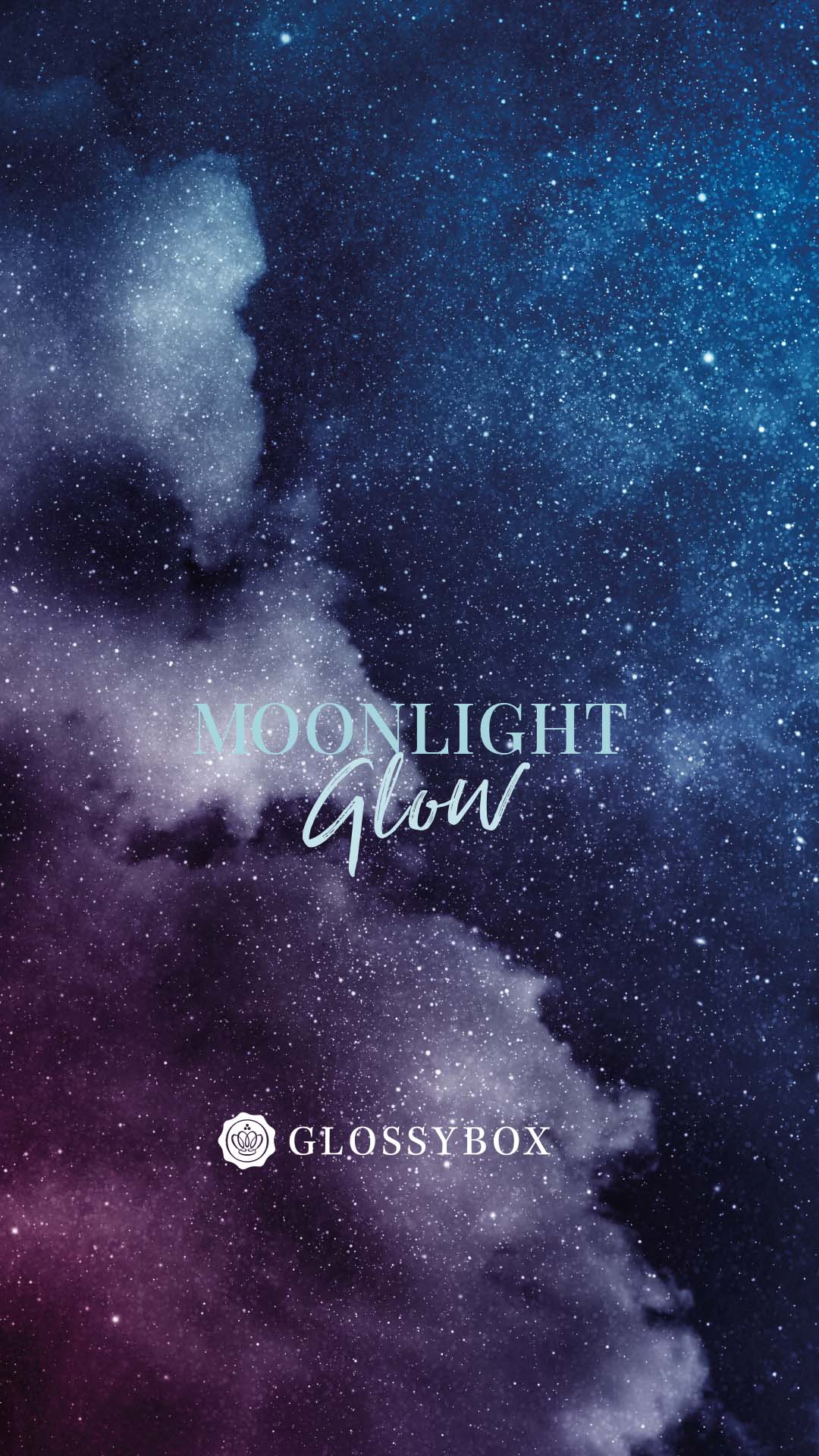 Glossybox, Moonlight Glow, Nebel, Dunkelblau, Hintergrundbild für iPhone und Android