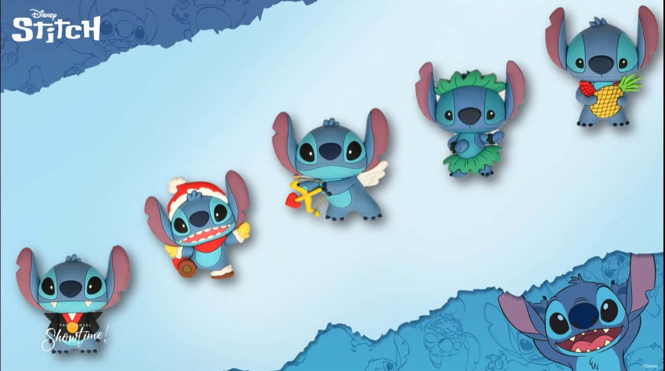 Stitch, Kostüme, Reihe, Hellblau, Niedlich, 16:9, HD-Hintergrundbild für den Desktop