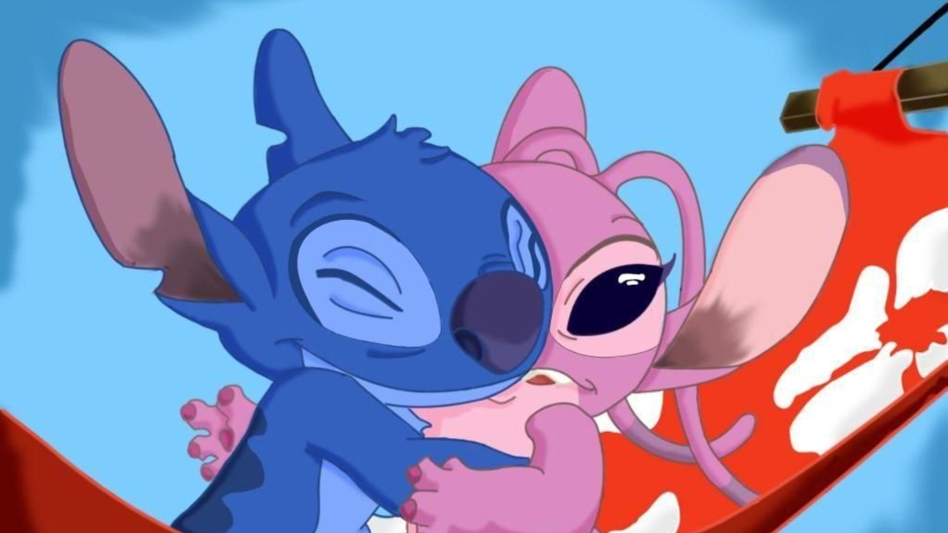 Stitch, Angel, Umarmung, Liebe, Lilo & Stitch, 1920x1080, Full-HD-Hintergrundbild für PC