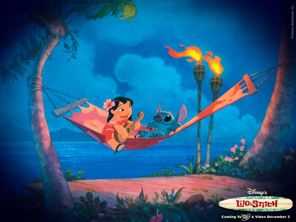 Lilo, Stitch, Lilo & Stitch, Hängematte, Fackel, Filmplakat, Hintergrundbild fürs Tablet